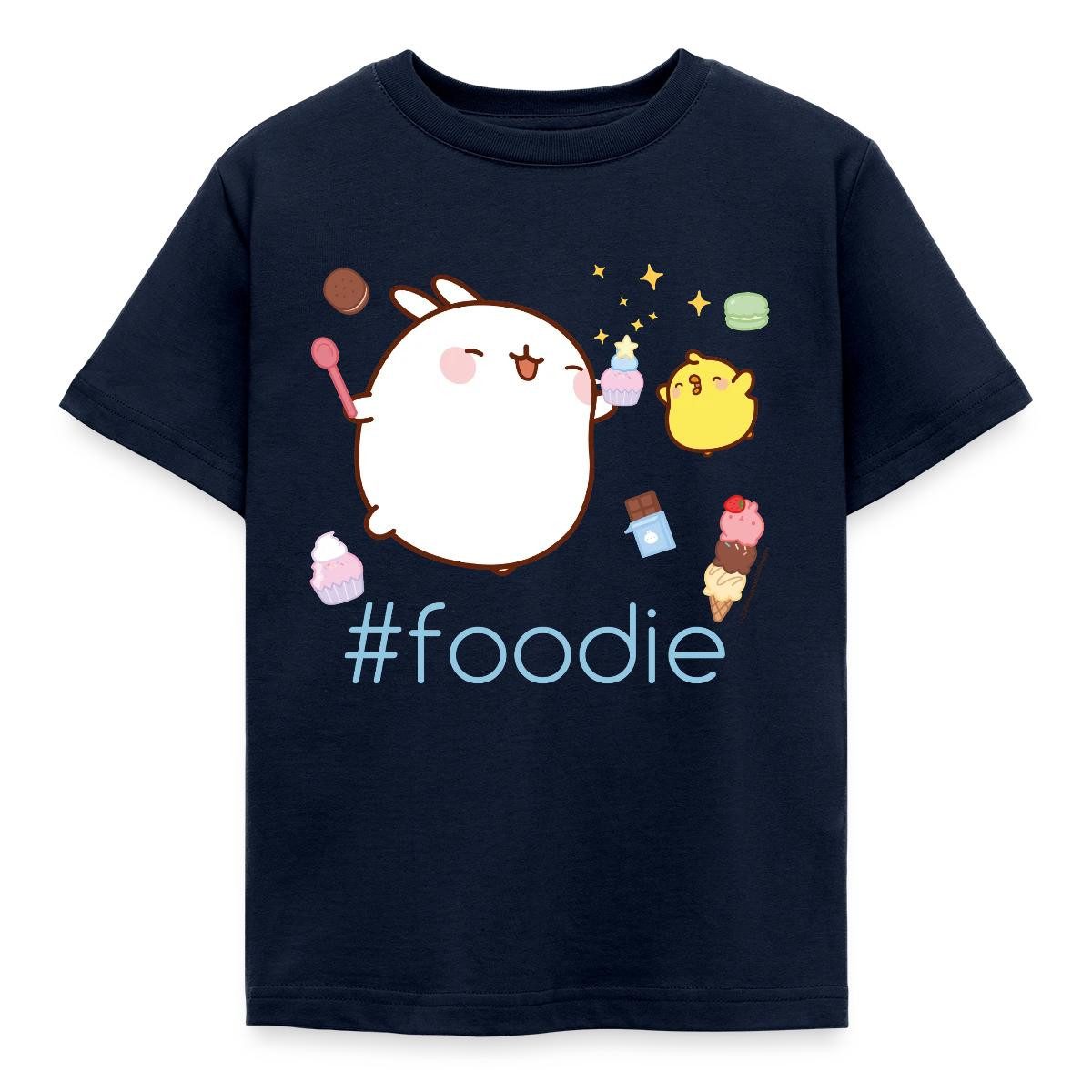 Spreadshirt T-Shirt Molang Piu Piu Süßigkeiten #Foodie Kinder T-Shirt (1-tlg) Fällt klein aus. Wir empfehlen, eine Größe größer zu bestellen.