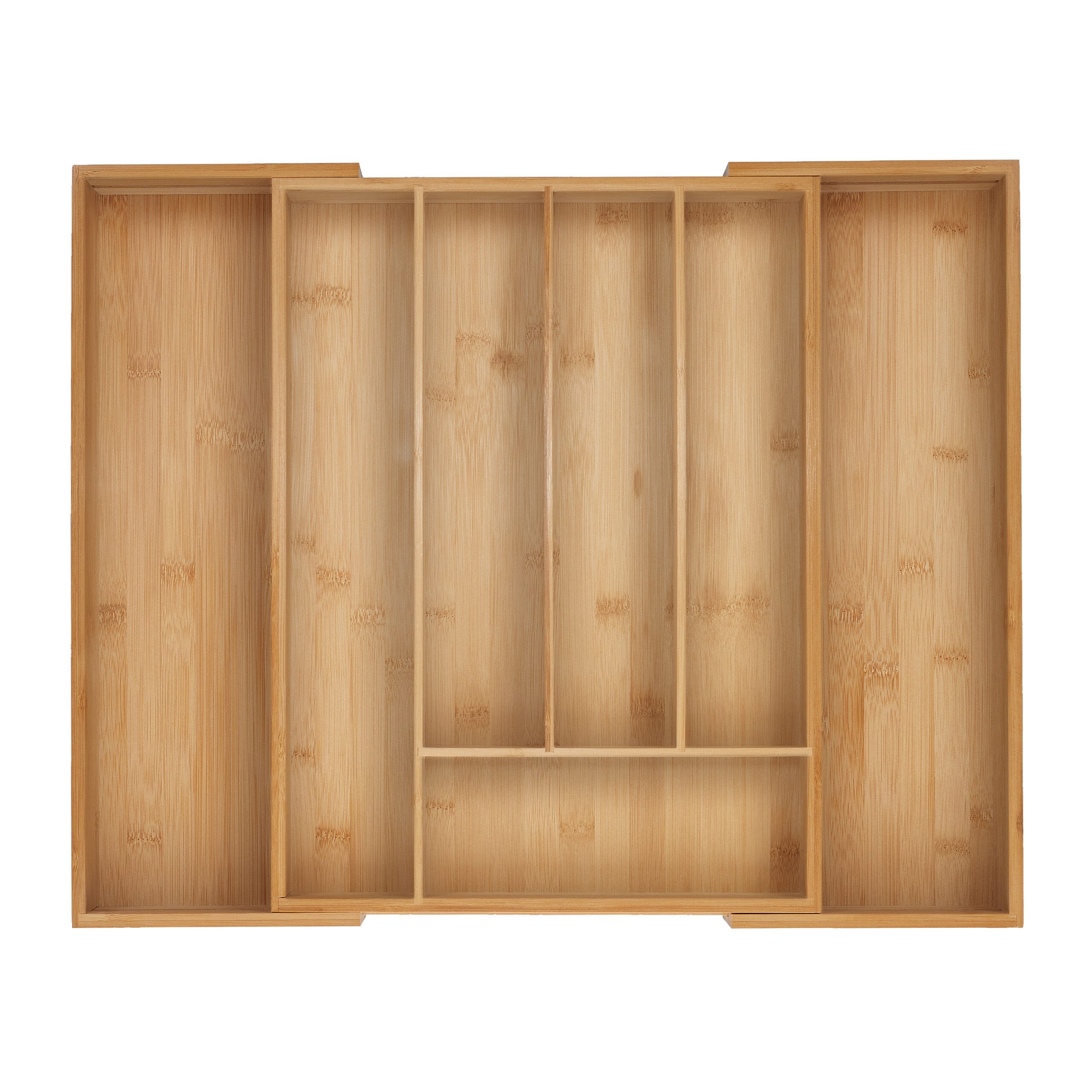 relaxdays Besteckkasten Ausziehbarer Besteckkasten aus Bambus, 43 cm günstig online kaufen