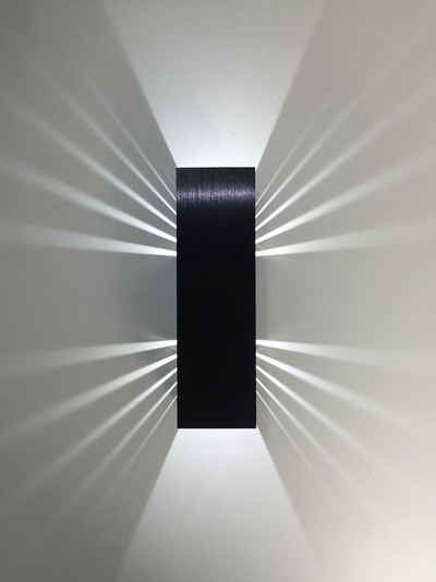 SpiceLED LED Wandleuchte Black Edition, Weiß (4200 K), LED fest integriert, Warmweiß, 6 Watt, Lichtfarbe weiß, dimmbar, indirekte Beleuchtung mit Schatteneffekt, Up & Down Licht