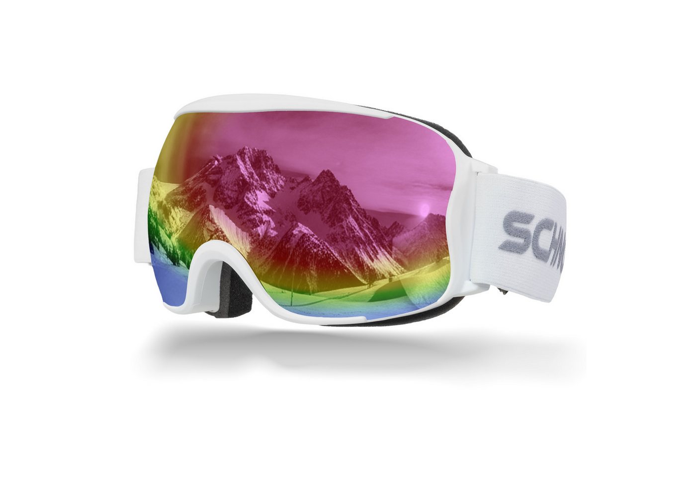 SCHNORR Sportbrille Schnorr Skibrille Kryos - Sphärisch, Pink (S2), Full REVO, Anti-Fog, (1-St), Full REVO-Beschichtung Pink (S2)