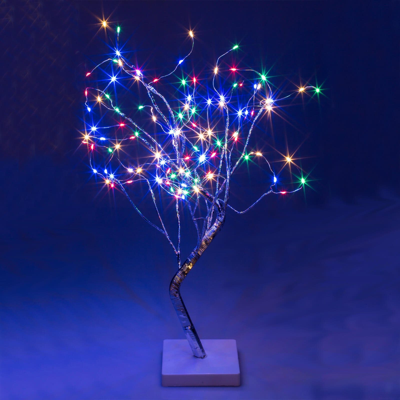 Solarlampe LED Leuchtbaum 36 LEDs warmweiß Zweig mit Blüten
