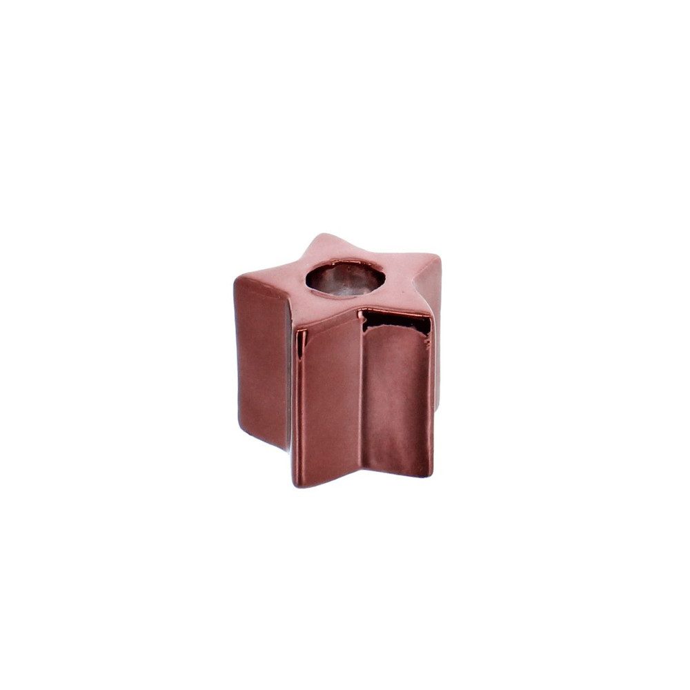 MICA Weihnachtsfigur Spitzkerzenhalter Stern - rot - ca. 6 x 6 x 5,2 cm