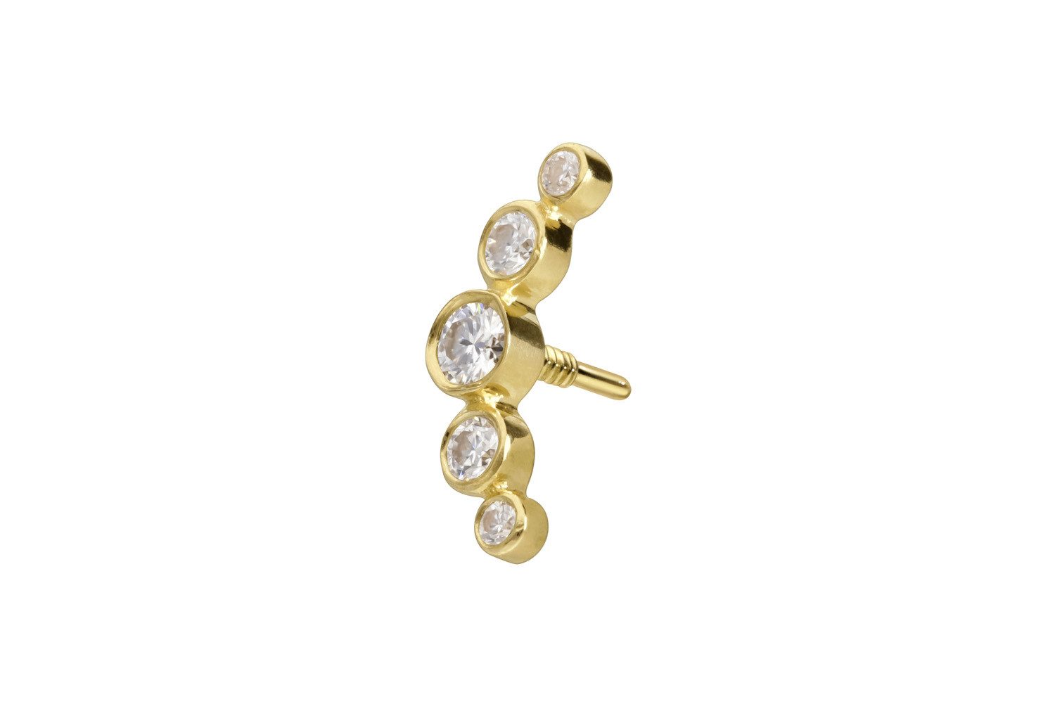 PIERCINGLINE Piercing-Set 14 Karat Gold Schraubaufsatz mit Außengewinde MOISSANIT-BOGEN (Schraub-Aufsätze, 1-tlg)