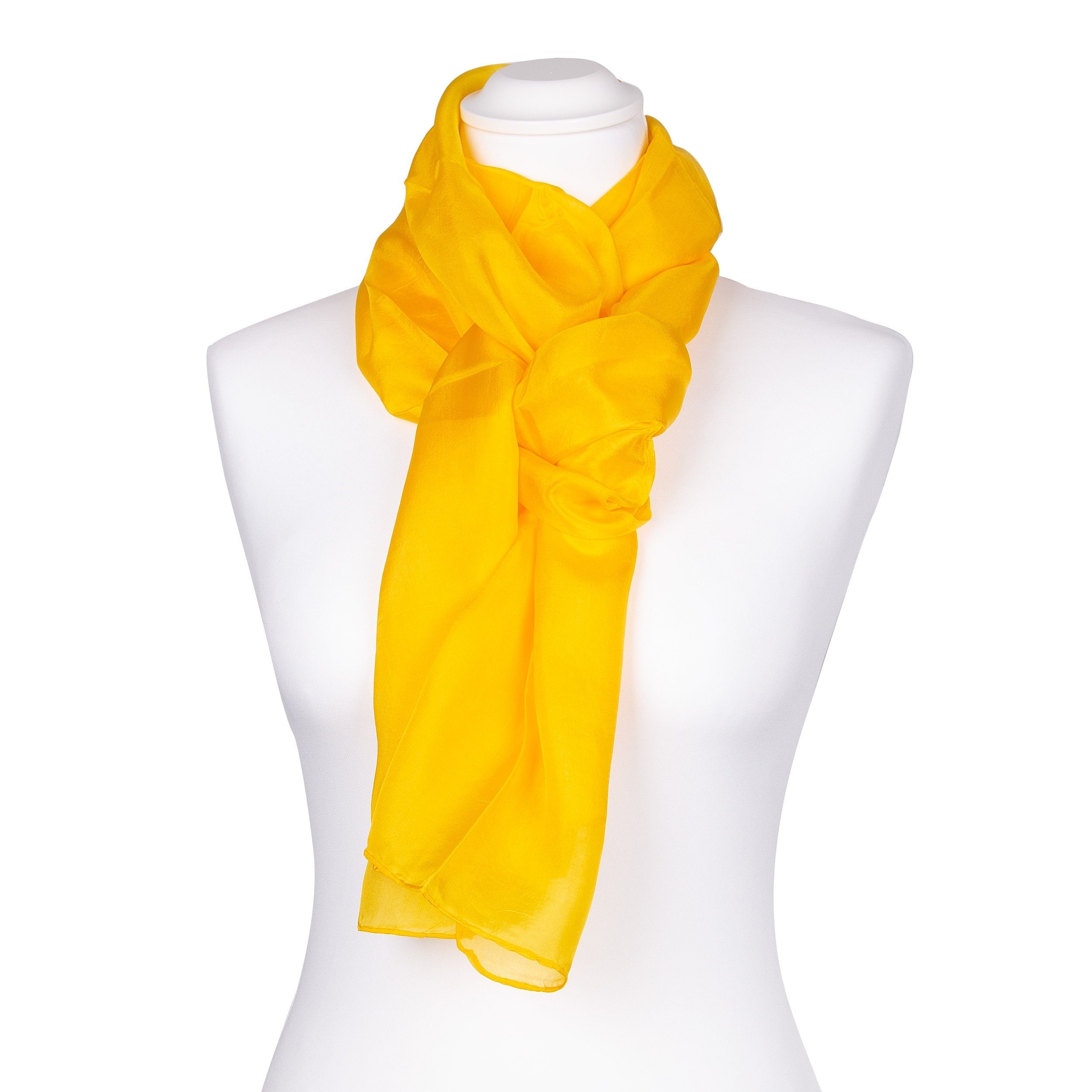 TINITEX Seidenschal Seidenschal Halstuch Schal Indisch gelb