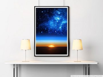 Sinus Art Poster 90x60cm Poster Fotocollage Sonnenaufgang unter dem Sternenhimmel