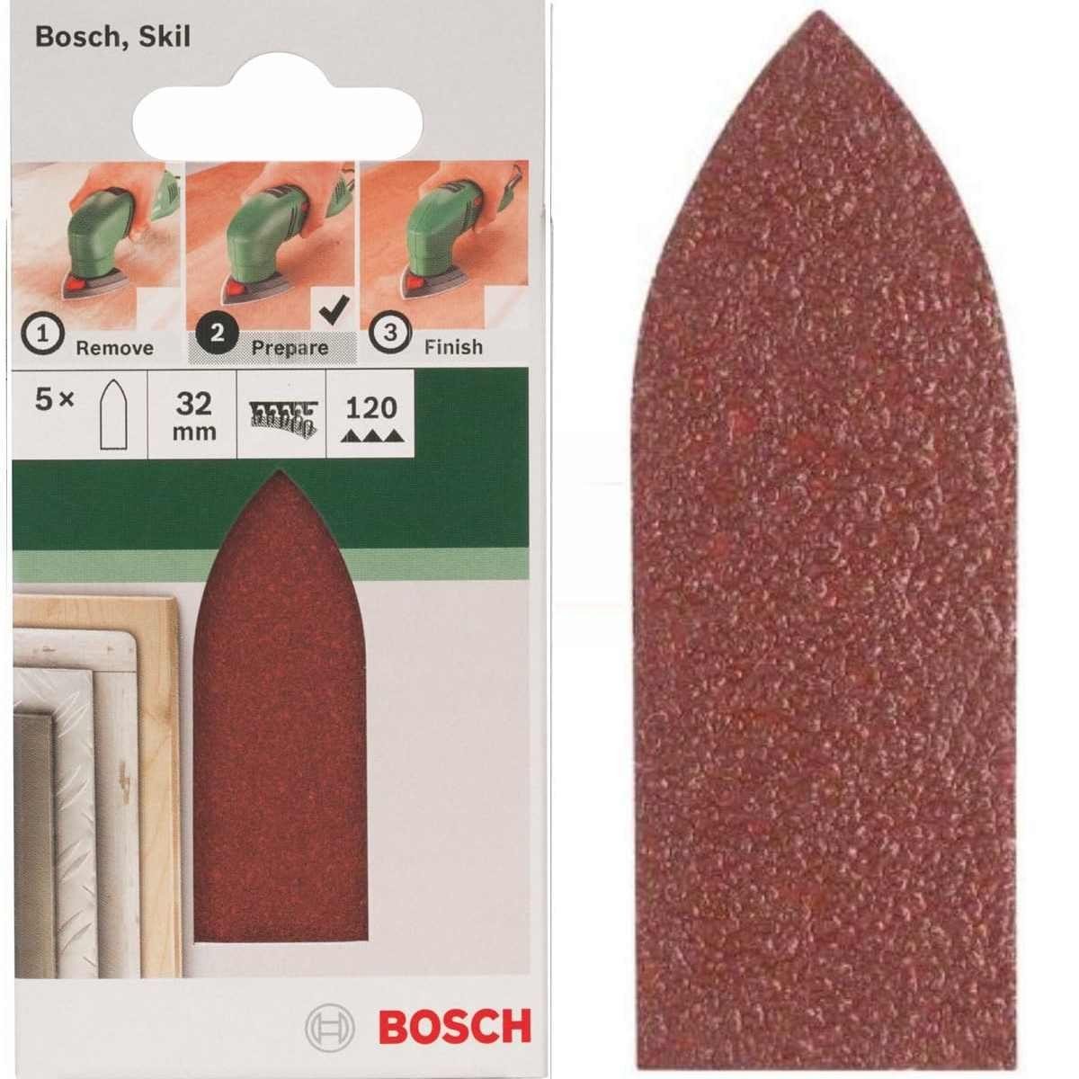 120 Schleifblatt Bohrfutter Deltaschleifer 5 mm, Körnung Bosch 32 Stück, für BOSCH