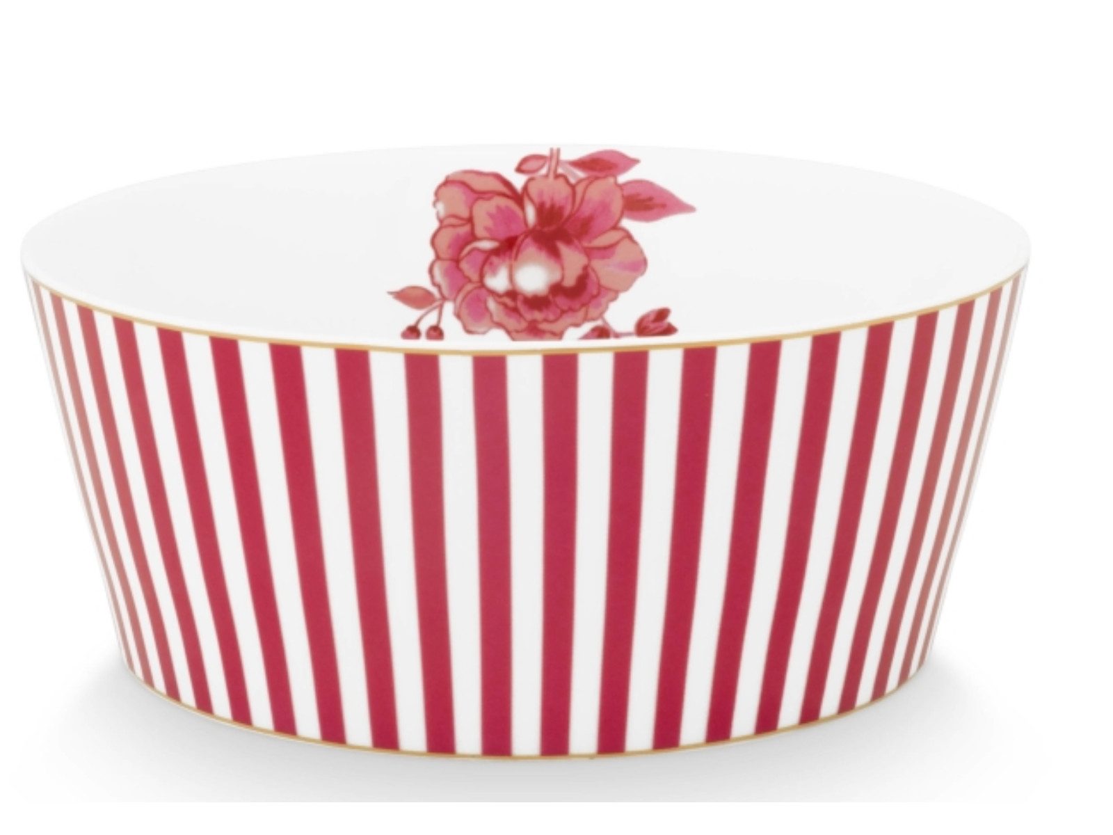 PiP Studio Schale Royal Stripes Bowl dark pink 15 cm, Porzellan, (Schüsseln & Schalen), Bowl Royal Stripes Dark Pink 15cm