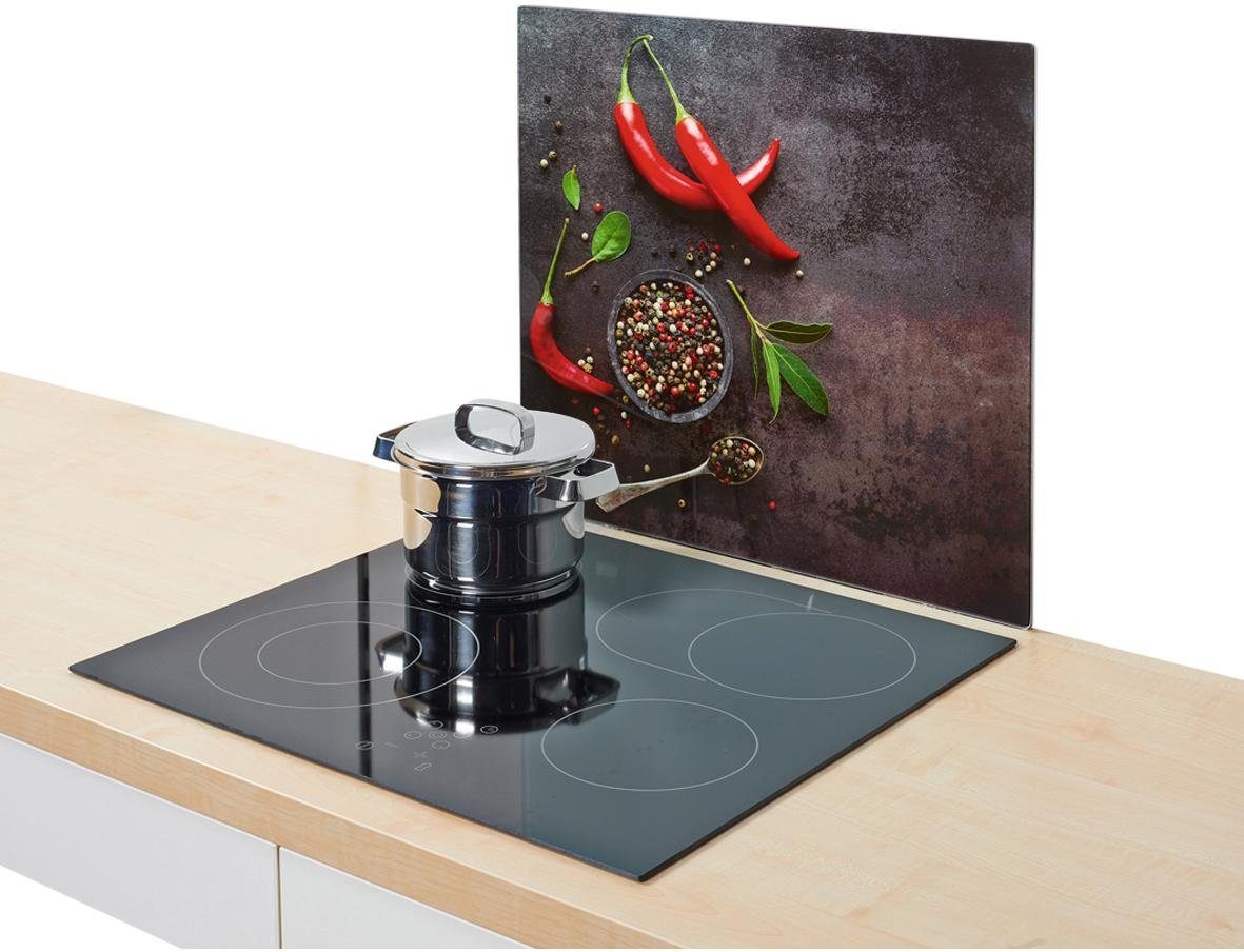 Zeller Present Schneide- und Abdeckplatte Chilli, Silikonfüßen