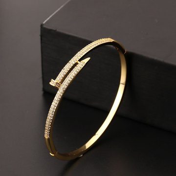 Fivejoy Armkette Gold Plated Bangle, Zirkonia Armband (1-tlg), Kann zu jedem Outfit getragen werden