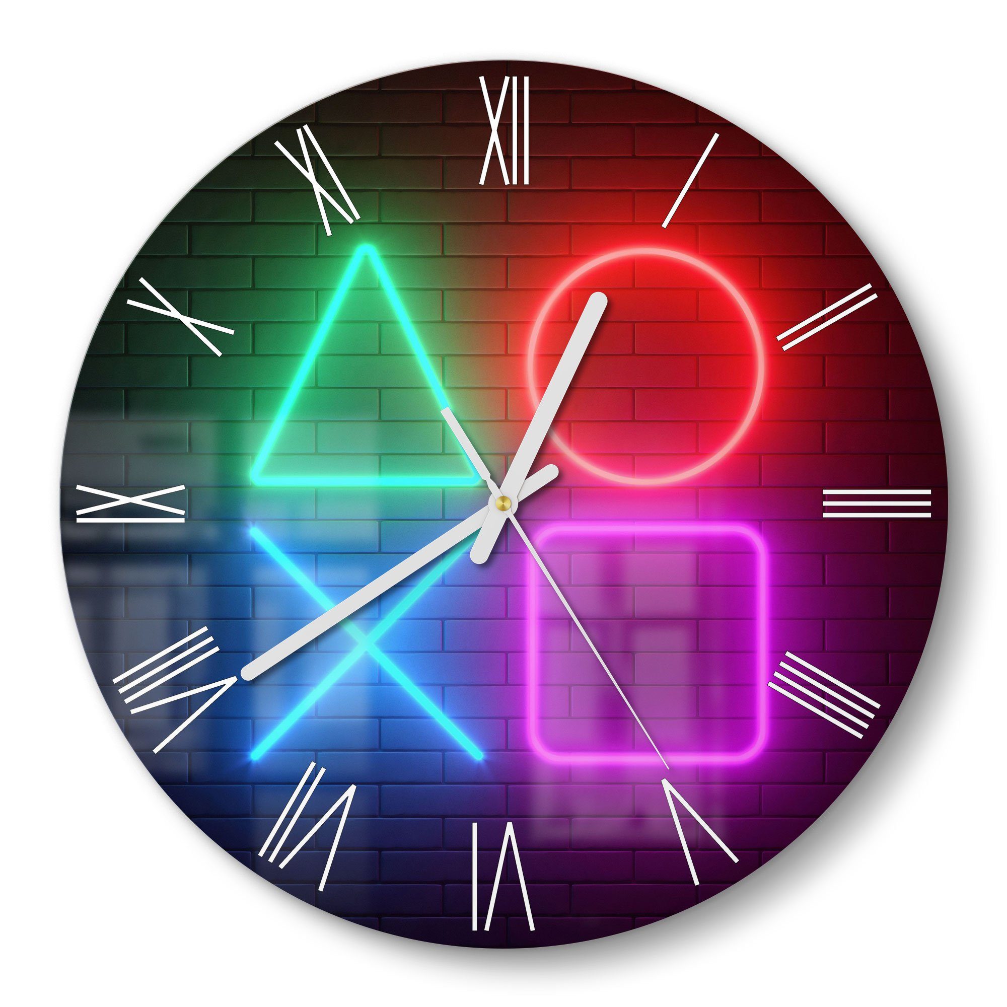 DEQORI Wanduhr 'Playstation Elemente' (Glas Glasuhr günstig online kaufen