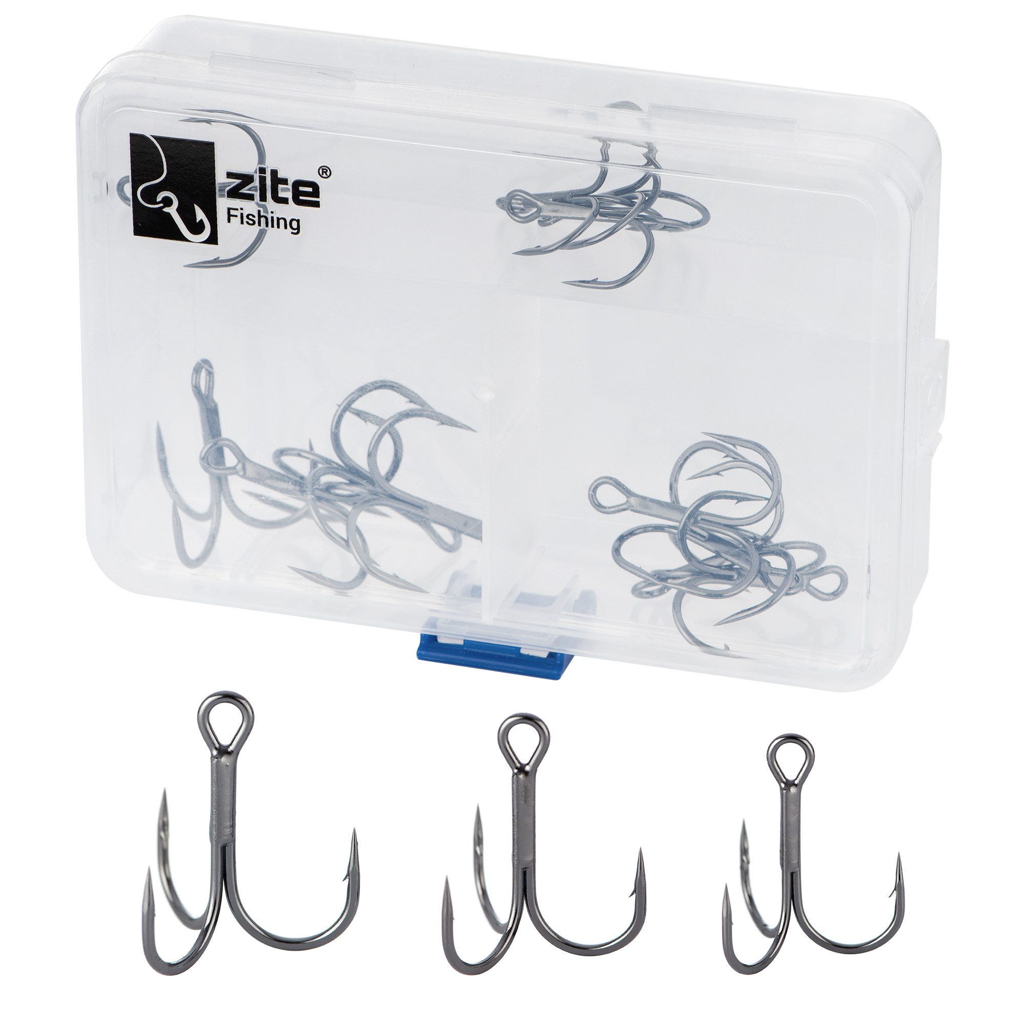 Drillingshaken XL-Sortiment 15tlg. 3 Gr. Drillinge Set Angeln Raubfisch Carbon Steel