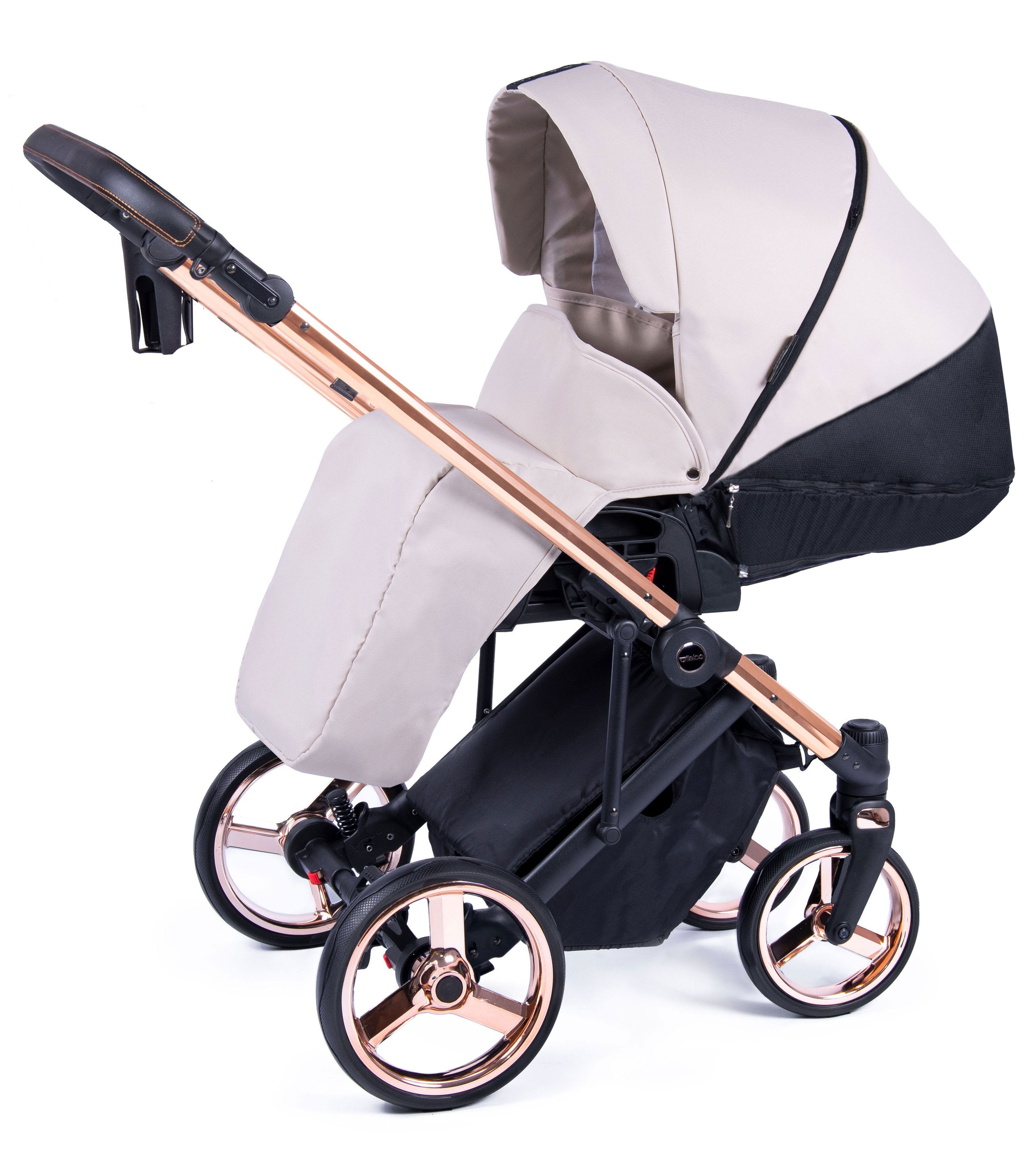 babies-on-wheels Kombi-Kinderwagen 2 in Kinderwagen-Set 14 in Designs - Fado Teile Gestell 1 - = Creme gold 24