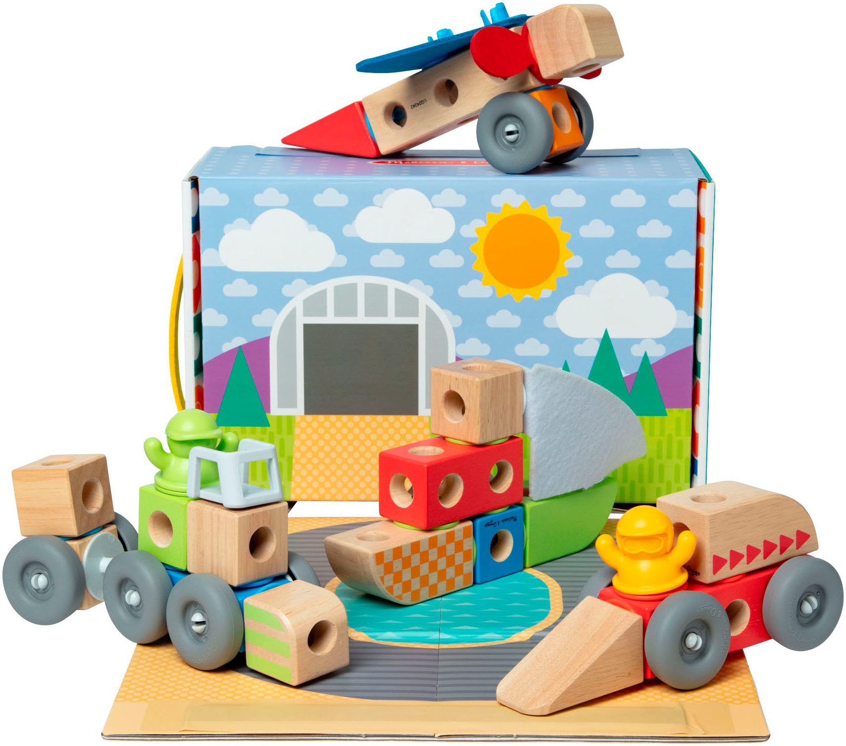 Spin Master Melissa & Doug Blockables Fahrzeuge Spielbausteine, (54 St)