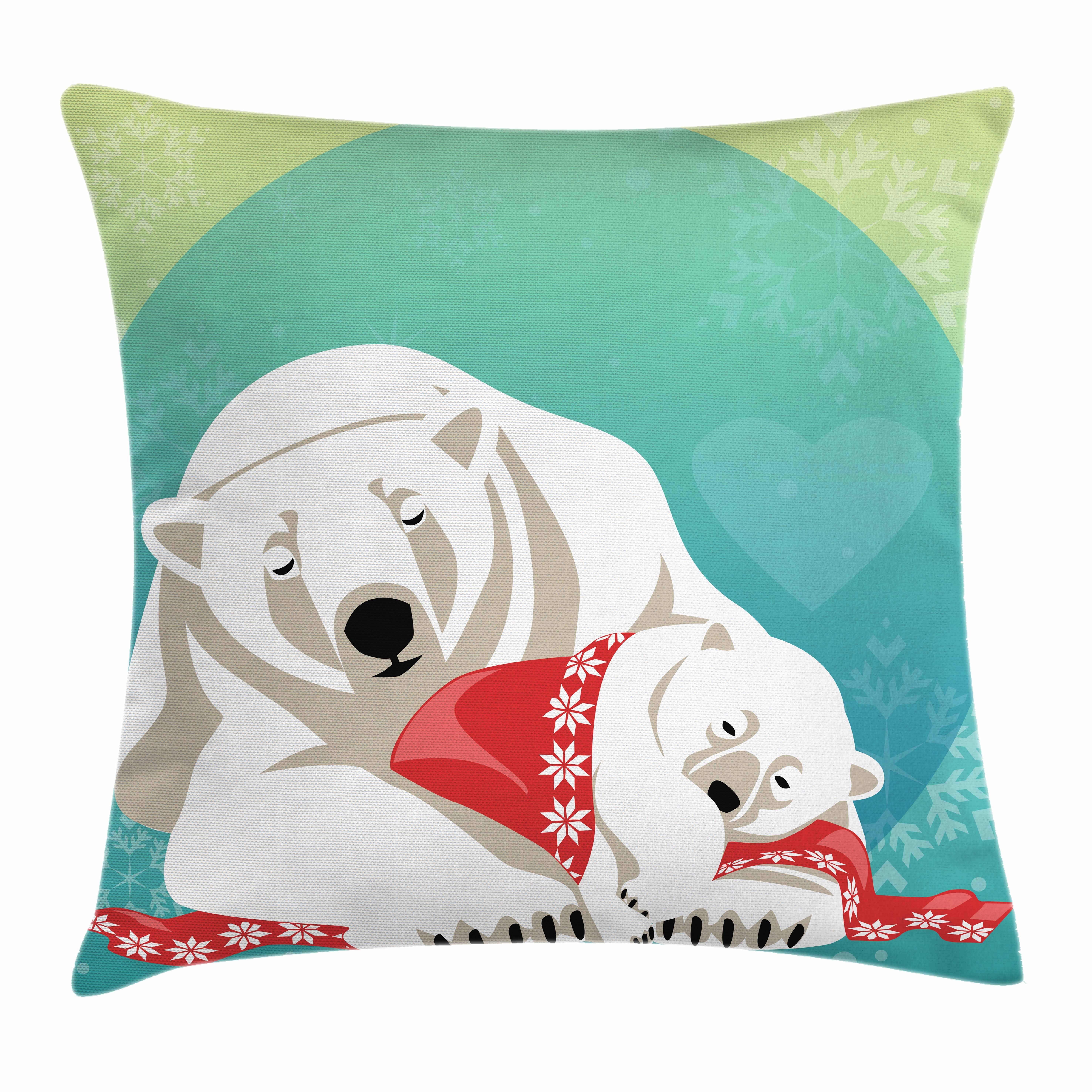 Druck, Beidseitiger Weihnachten Abakuhaus Farben mit Kissenhülle Stück), und Farbfesten Reißverschluss Kissenbezüge Elternschaft (1 Eisbär