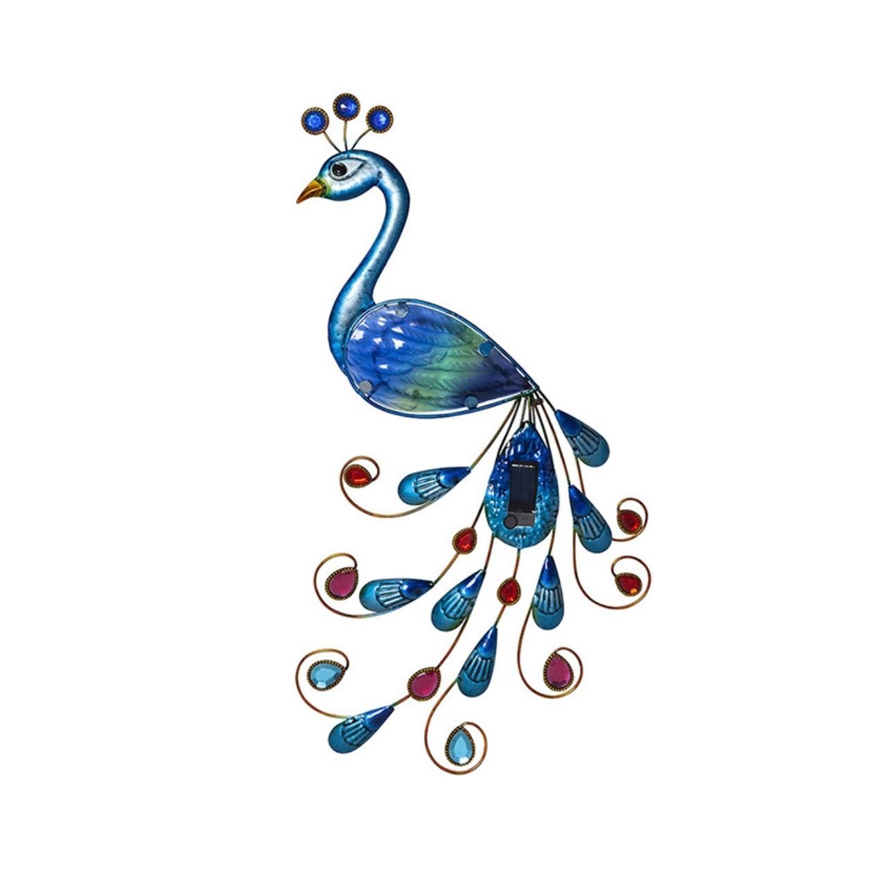 STAR TRADING LED Solarleuchte Peacock Wanddekoration Pfau 52 cm Bunt, LED fest integriert