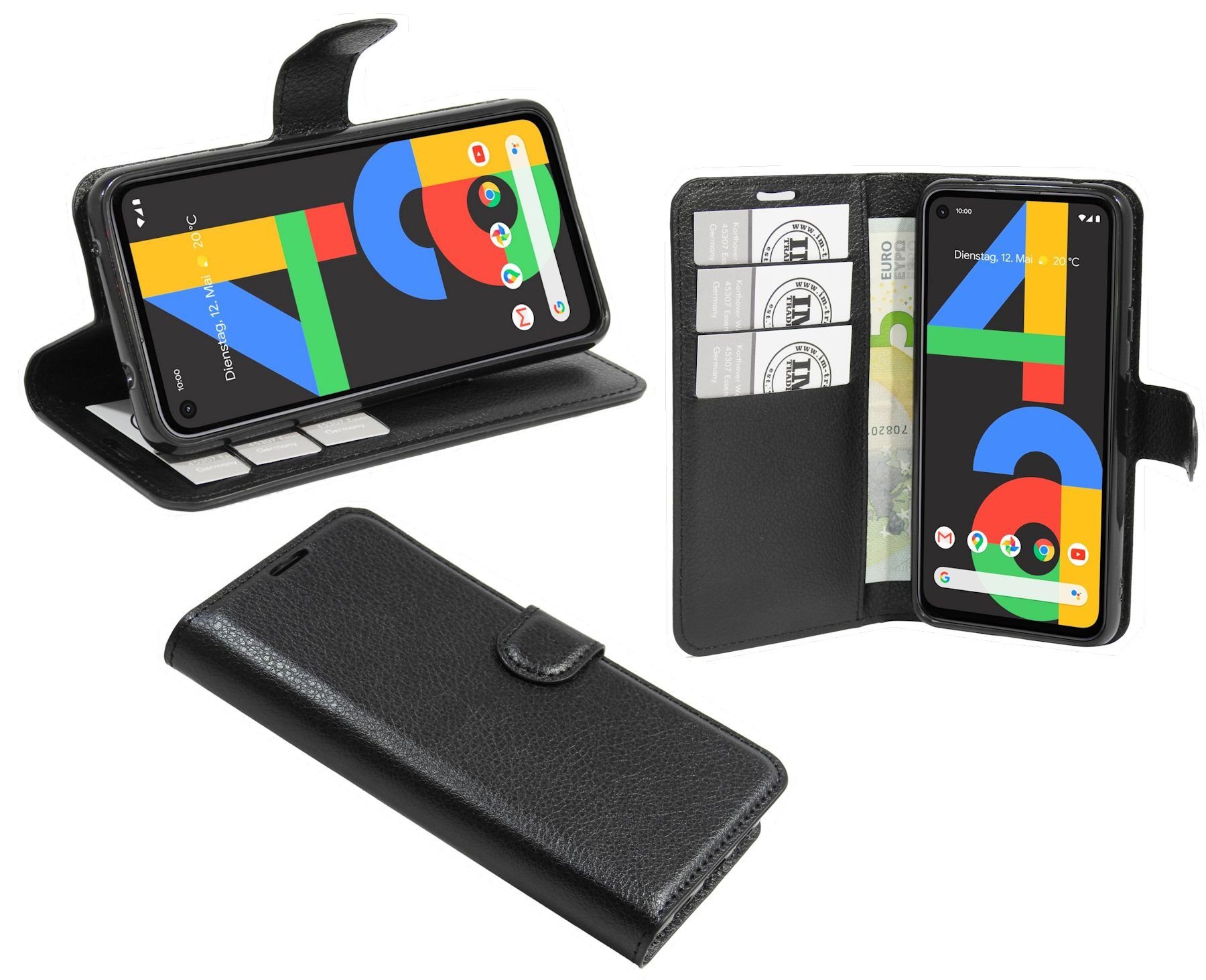 cofi1453 Handyhülle Tasche Hülle Fancy für Google Pixel 4A, Kunstleder Schutzhülle Handy Wallet Case Cover mit Kartenfächern, Stan