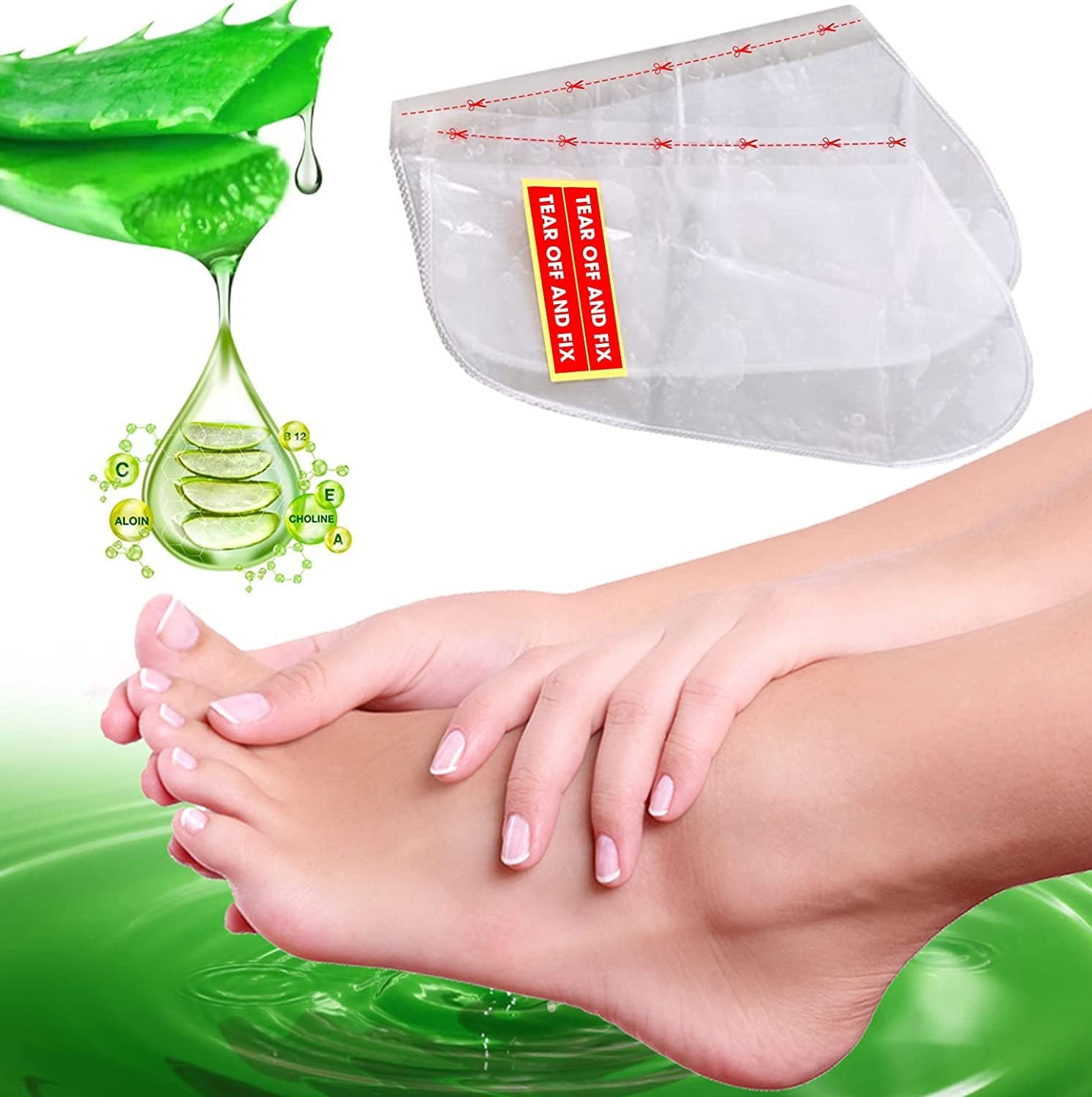 P-Beauty Cosmetic Accessories Fußmaske Hornhautentferner Fusspeeling Socken Fußpflege mit Aloe Vera, 1-tlg.
