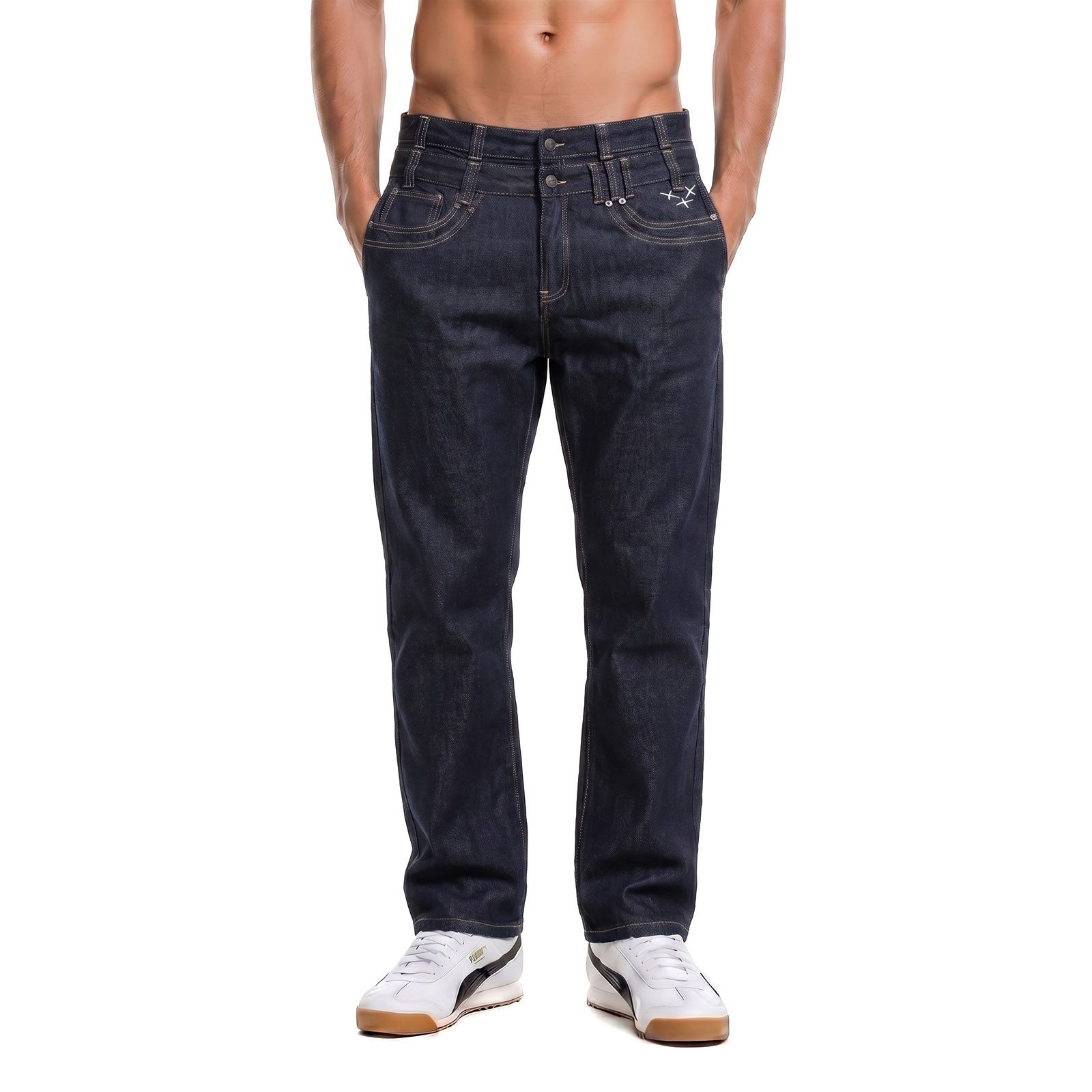 Project X Paris Loose-fit-Jeans Jeans Project X Paris JB Doppelte Vorder- Gesäßtaschen, doppelter Bund