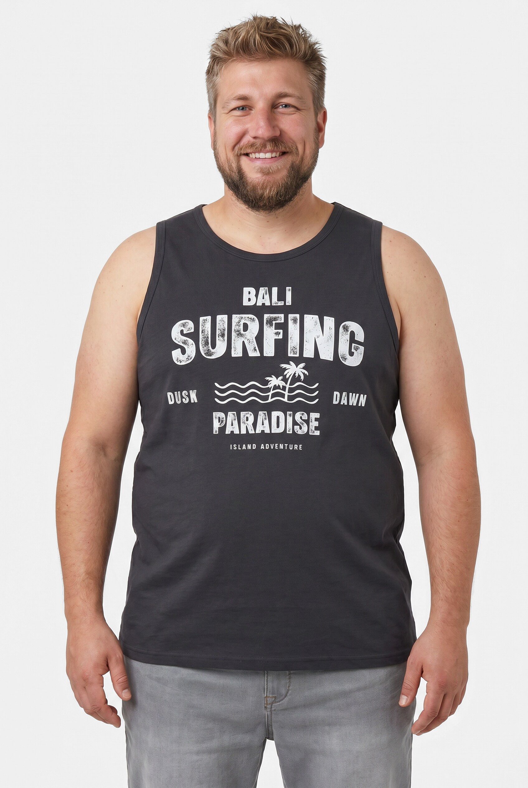 Men Plus T-Shirt Tanktops 2er-Pack Print Rundhals bis 8 XL