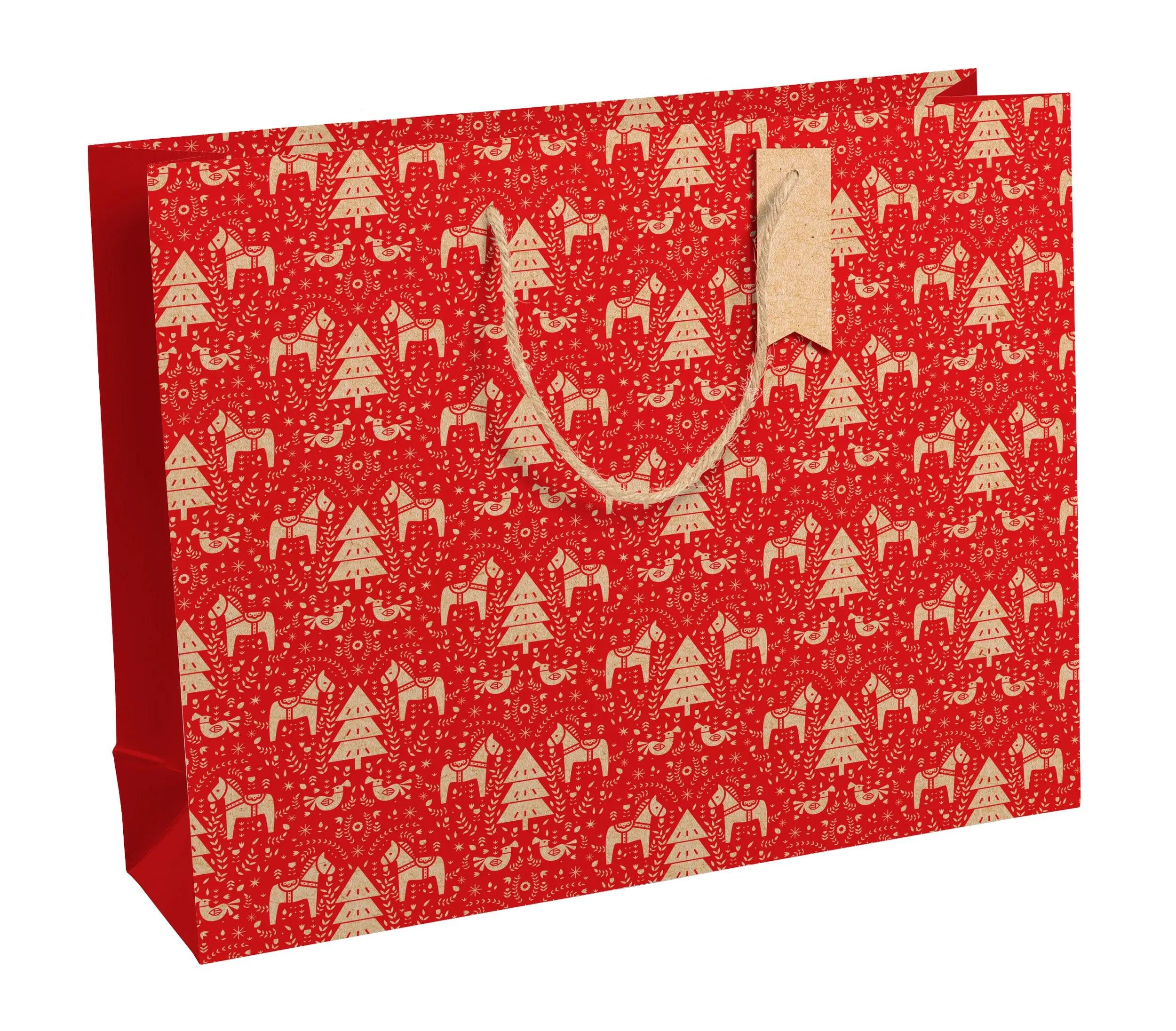 Thumbnail - CLAIREFONTAINE Geschenkpapier 6x Geschenktasche Kraft, Weihnachten 373x118x275mm Rot X-28233-6C, Geschenkpapiere und Ver...