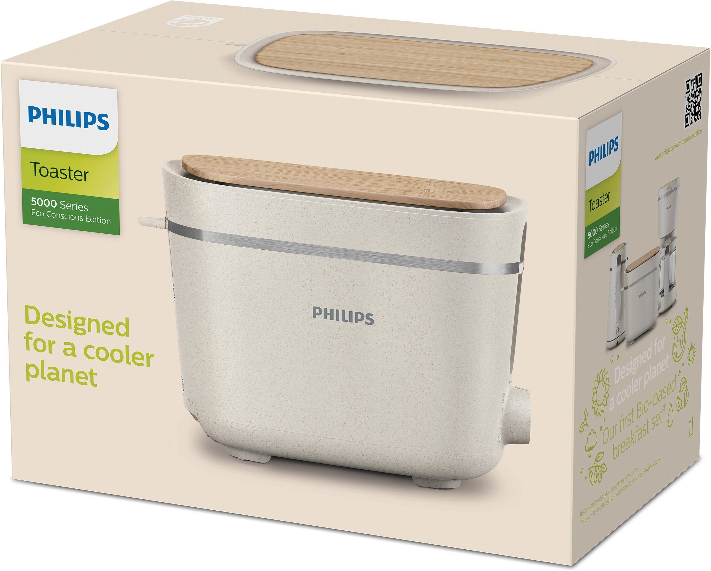 Philips Toaster Edition Schlitze, W 830 2 Conscious Serie kurze HD2640/10, 5000er Eco