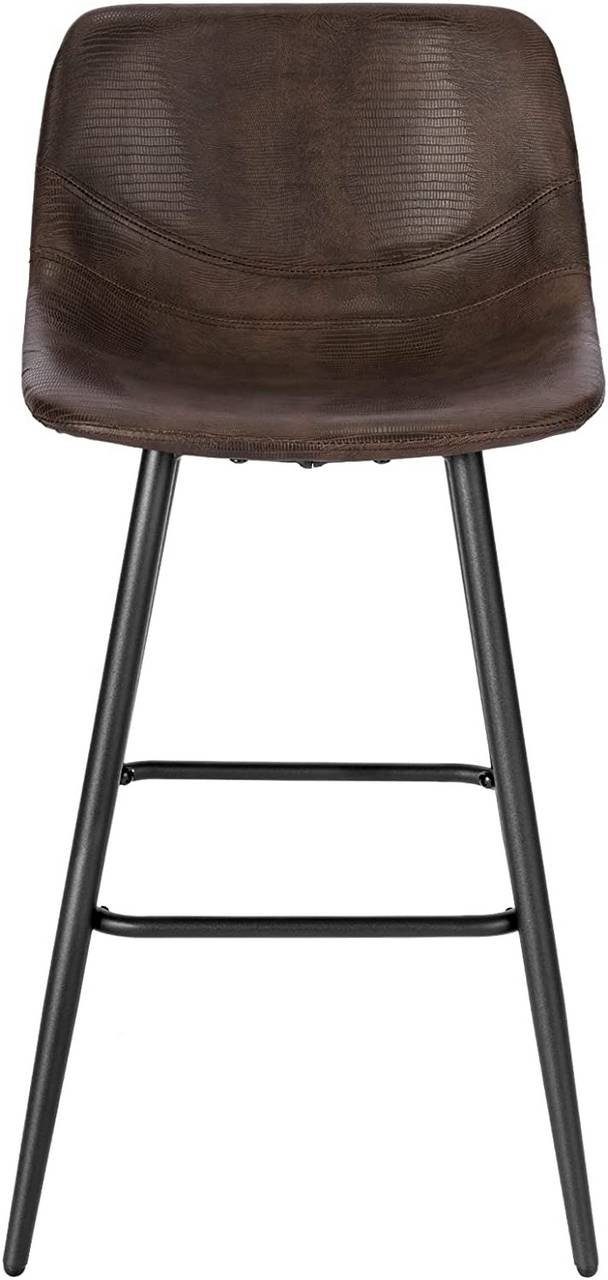 Braun mit mit (4 cm | Vintage-Hocker Sitzhöhe 63 Woltu Barhocker Rückenlehne, St), Braun