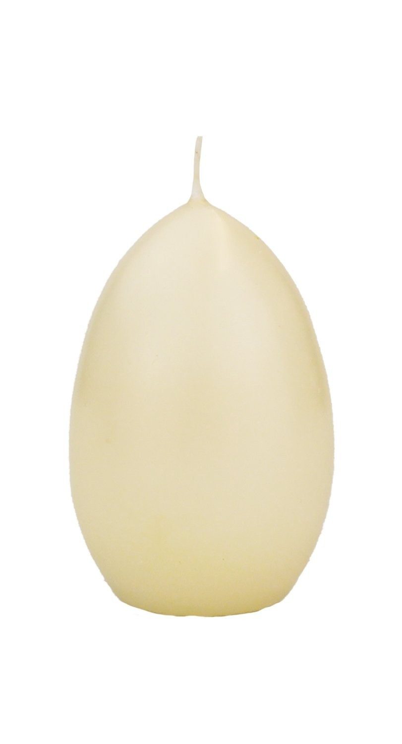 INNA-Glas Formkerze Osterei Kerze LEONITA, creme, 9cm, 6cm, 16h - Made in Germany