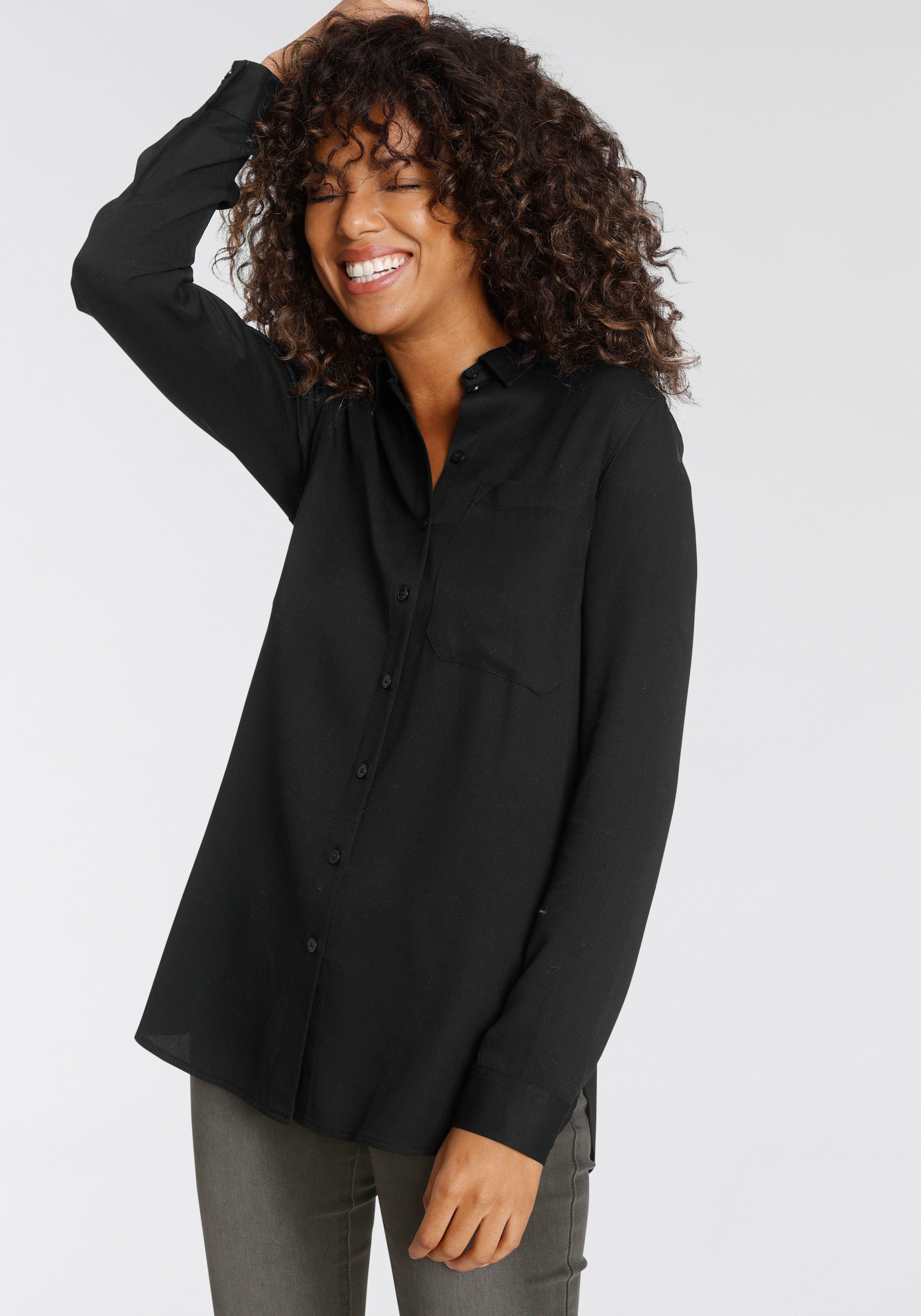 Tamaris Hemdbluse im Oversize-Look mit Taschen günstig online kaufen