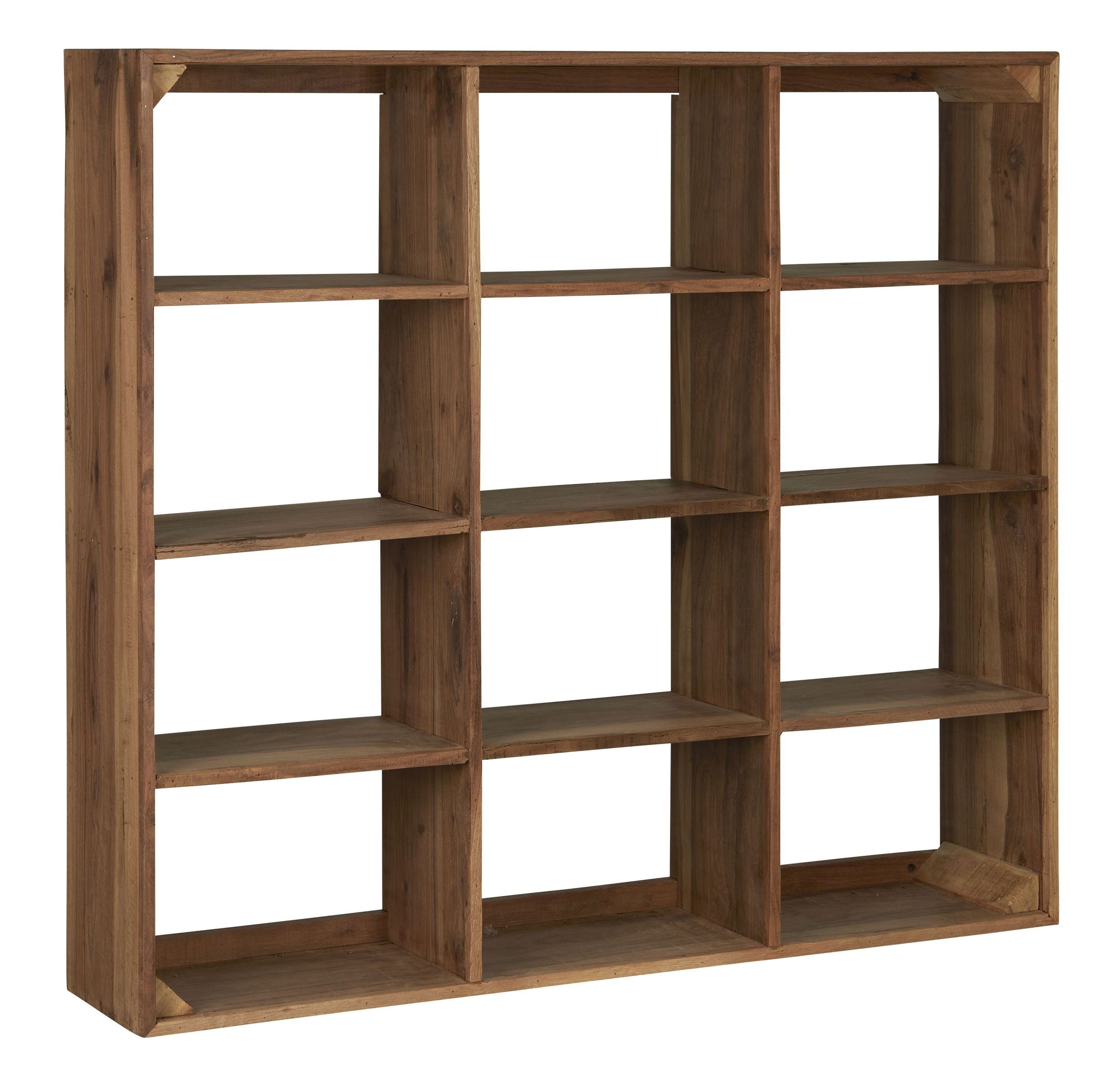 Ib Laursen Wandregal Wandregal Regal 12 Fächer Braun Holz Unika Vintage Alt Ib Laursen