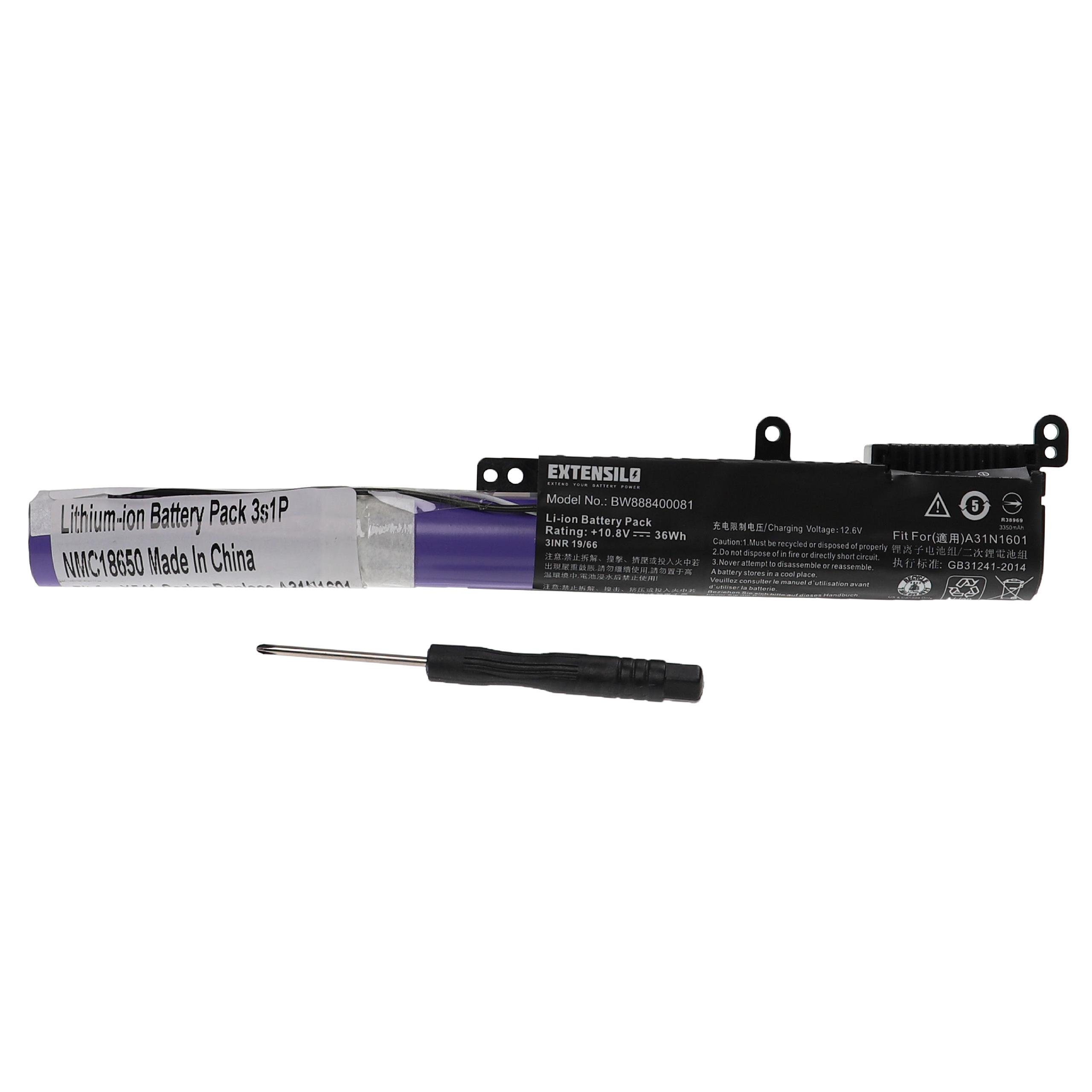 Extensilo Ersatz für Asus A31N1601, 0B110-00440000, 0B110-00440100, A31LP4Q für Laptop-Akku Li-Ion 2500 mAh (10,8 V)