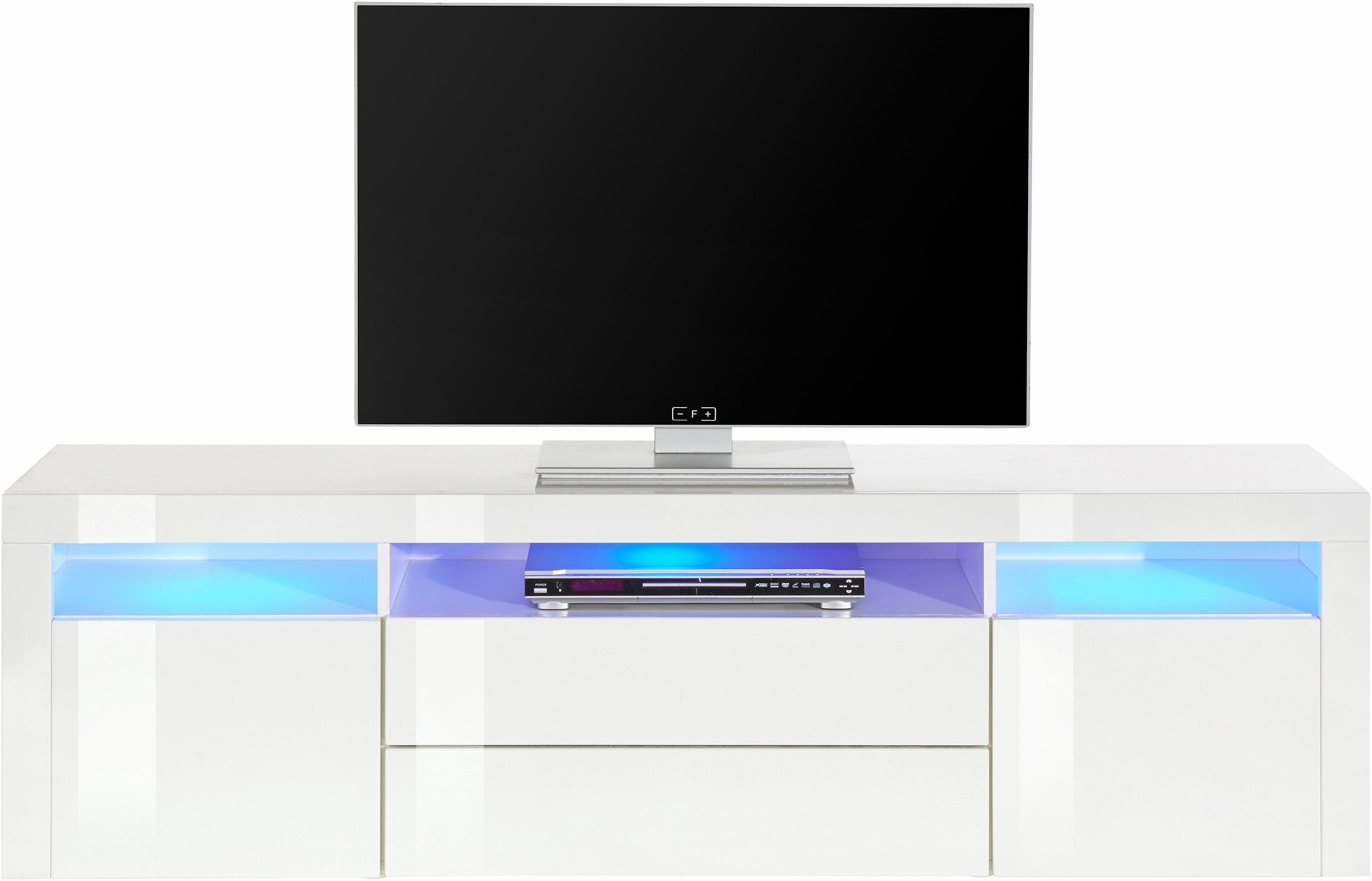 borchardt Möbel Lowboard Santa Fé, TV-Schrank 166 cm breit, Push-to-open-Funktion, 2 Türen, 2 Schubkästen und 3 offene Fächer
