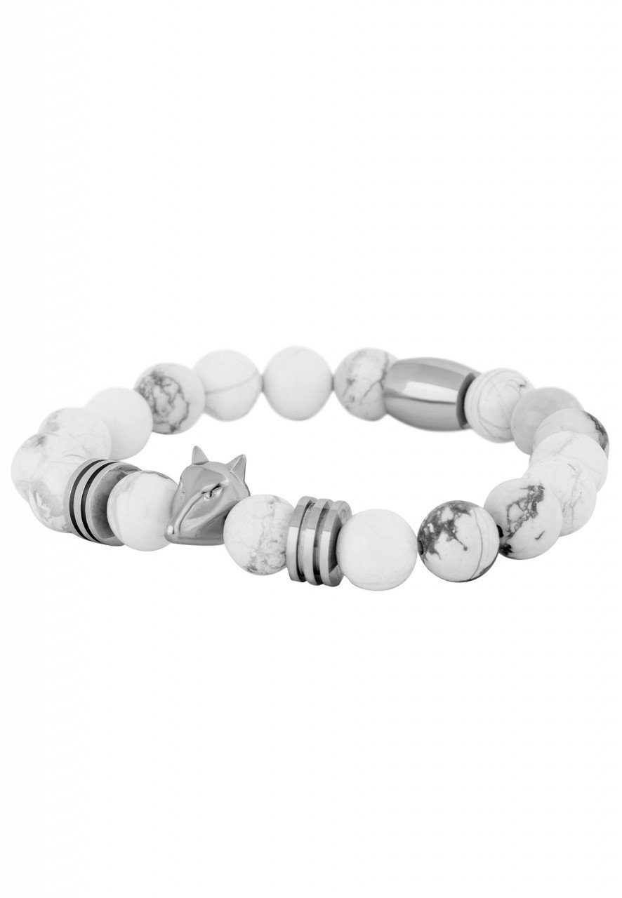 Armband Obsidius Beaded Armband Silber - Weiß 18cm