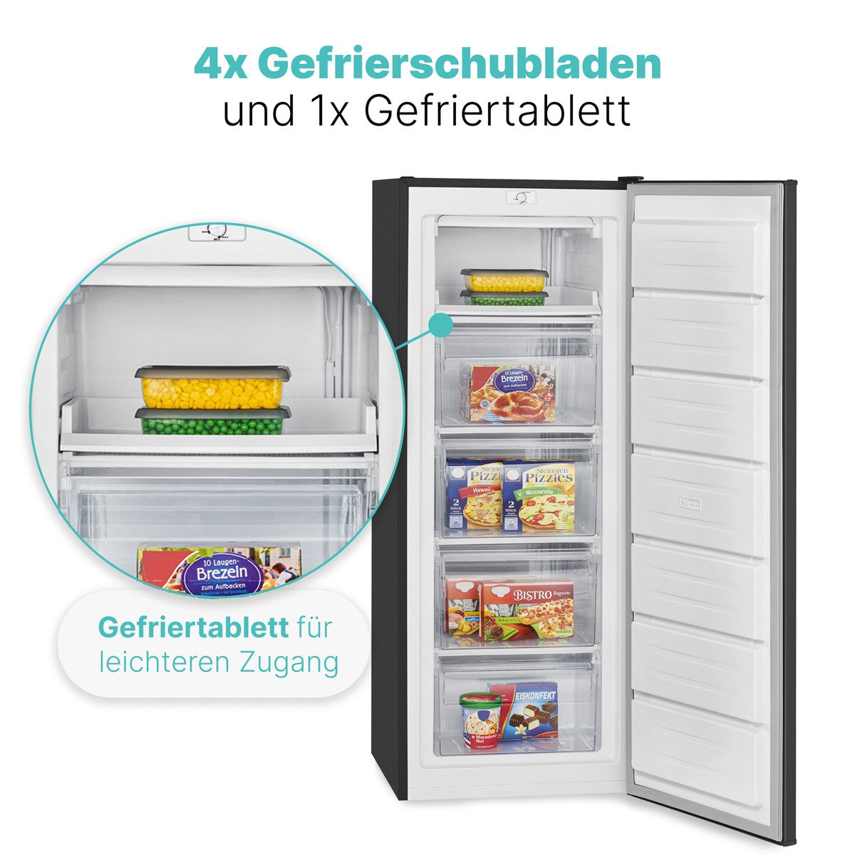 BOMANN Gefrierschrank GS 7364, 142.5 cm hoch, 54.5 cm breit, Gefrierschrank 143cm, 4 Sterne-Gefrierfach