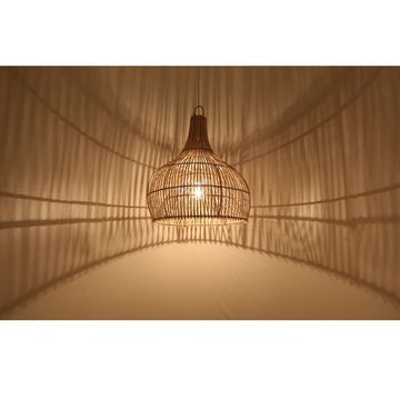Casa Moro Deckenleuchten Rattan Lampe Elia Pendelleuchte Deckenleuchte Esszimmer Wohnzimmer, ohne Leuchtmittel, hndgefertigte Hängeleuchte aus Rattangeflecht