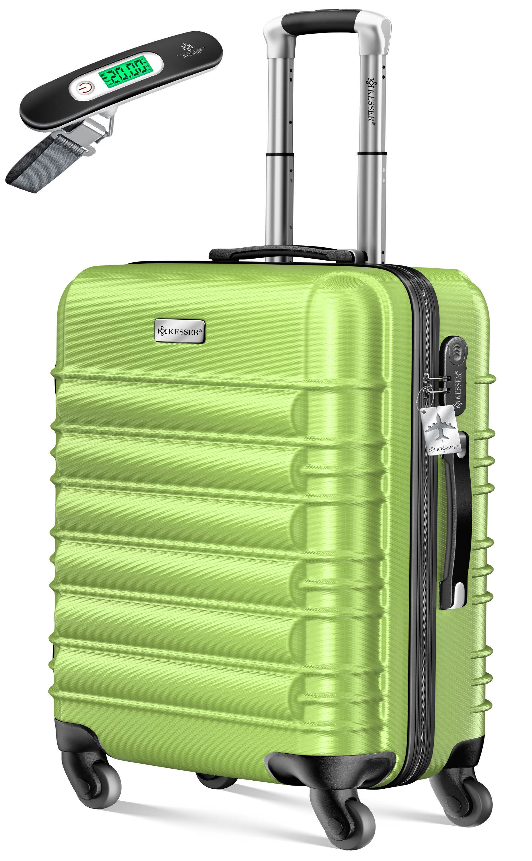KESSER Hartschalen-Trolley Reisekoffer Handgepäck 55L Koffer Inkl. Kofferwaage + Gepäckanhänger, 4 Rollen, Rollkoffer ABS-Hartschale mit 4 Rollen, Zahlenschloss & Teleskopgriff