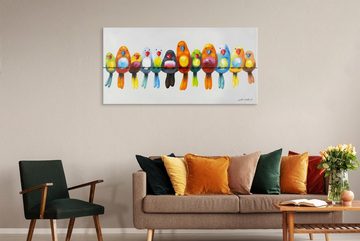 KUNSTLOFT Gemälde Freunde fürs Leben 120x60 cm, Leinwandbild 100% HANDGEMALT Wandbild Wohnzimmer