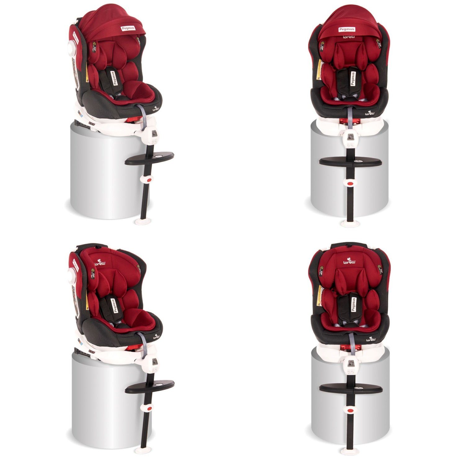 rot (0-36 Kissen bis: Lorelli Gruppe Pegasus Isofix 36 Kindersitz verstellbar, kg, 0+/1/2/3, Autokindersitz kg)