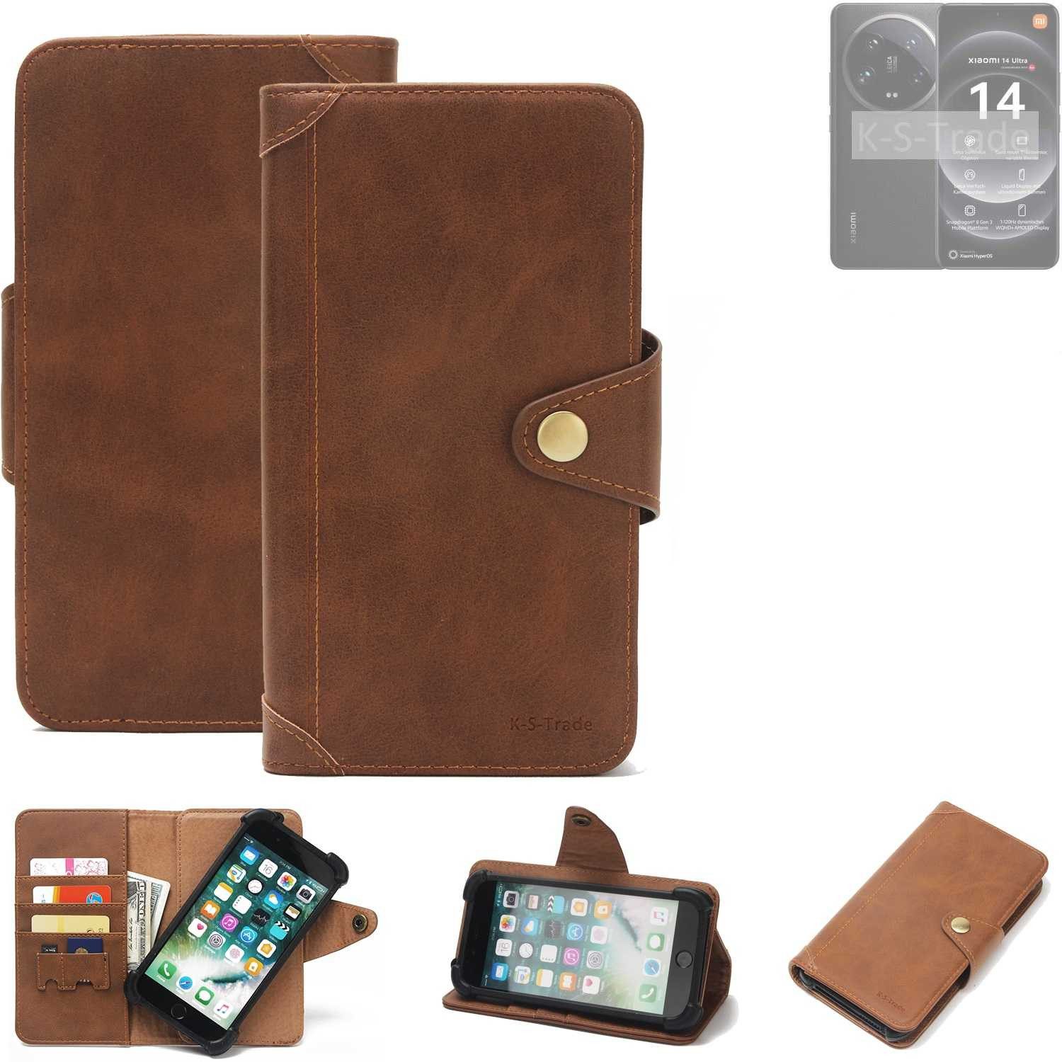 K-S-Trade Handyhülle für Xiaomi 14 Ultra, Handyhülle Schutz Hülle Walletcase Bookstyle Tasche Case