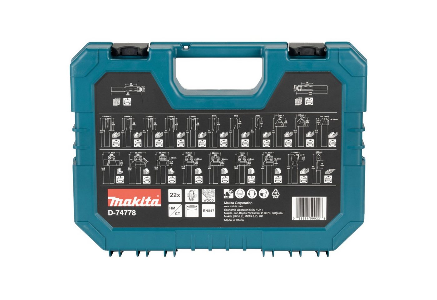 Thumbnail - Makita Fräse Makita Fräser-Set D-74778, 22-teilig, (8mm Schaft)