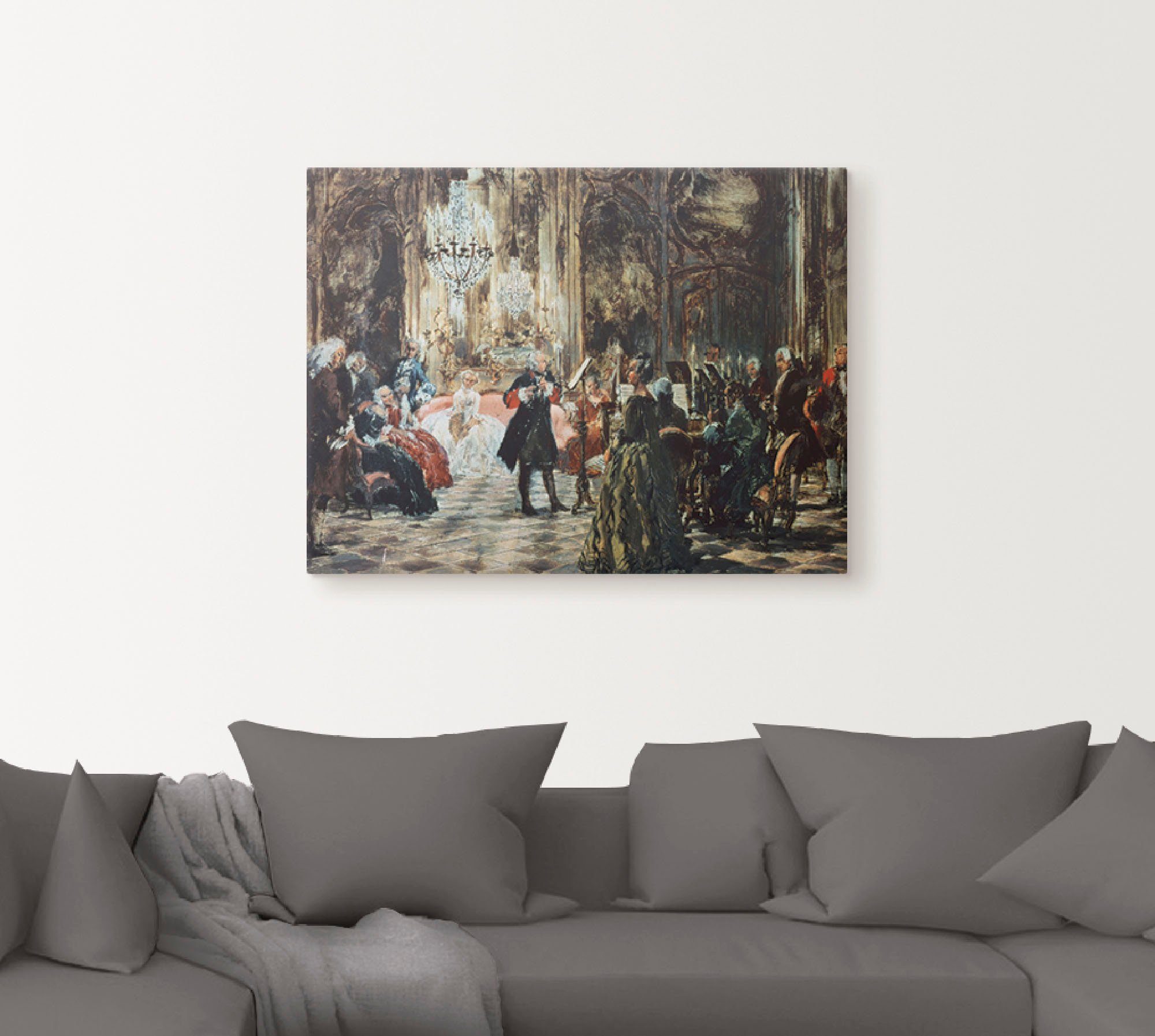 Artland Leinwandbild Flötenkonzert Friedrich des Großen., Orchester & Bands (1 St), auf Holzrahmen gespannt