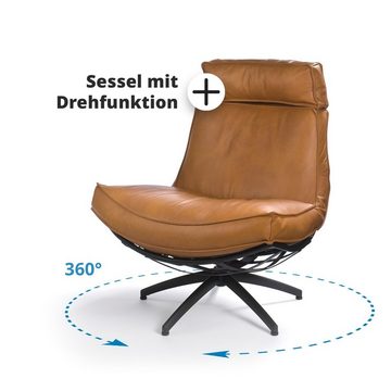 Paul Lindberg Drehsessel Leder Sessel Levi mit Drehfunktion - Relaxsessel Leder