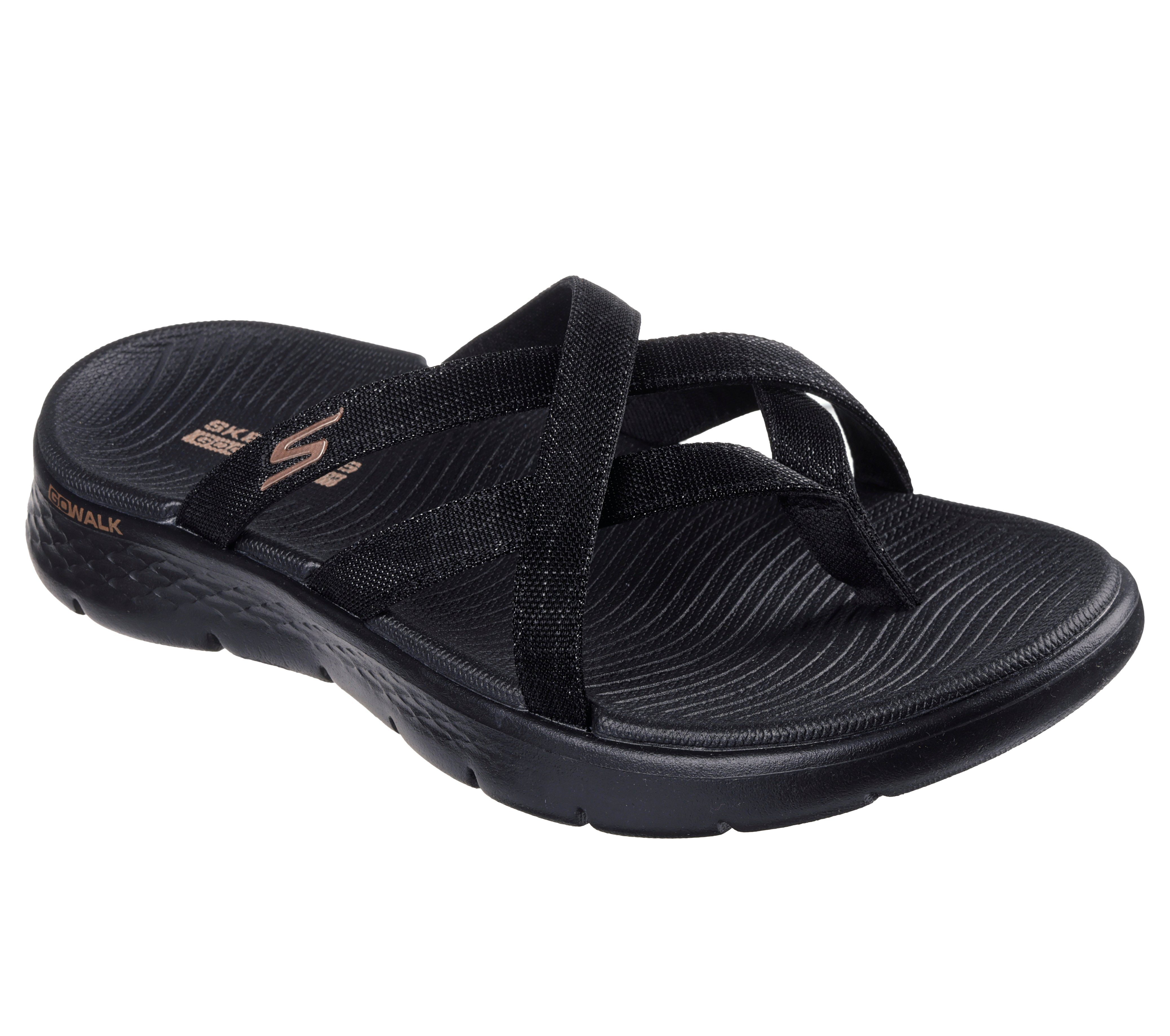 Skechers GO WALK FLEX SANDAL-SSSELENA Zehentrenner Sommerschuh, Strandschuh, Sandale, Badeschuh mit Komfortfußbett