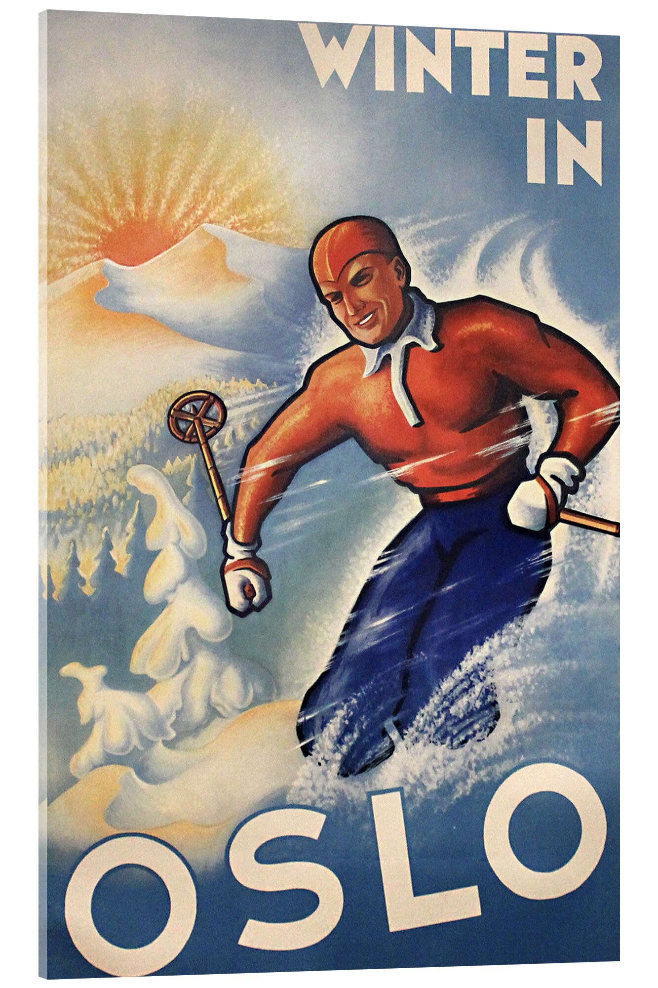 Acrylglasbild Vintage Ski Collection