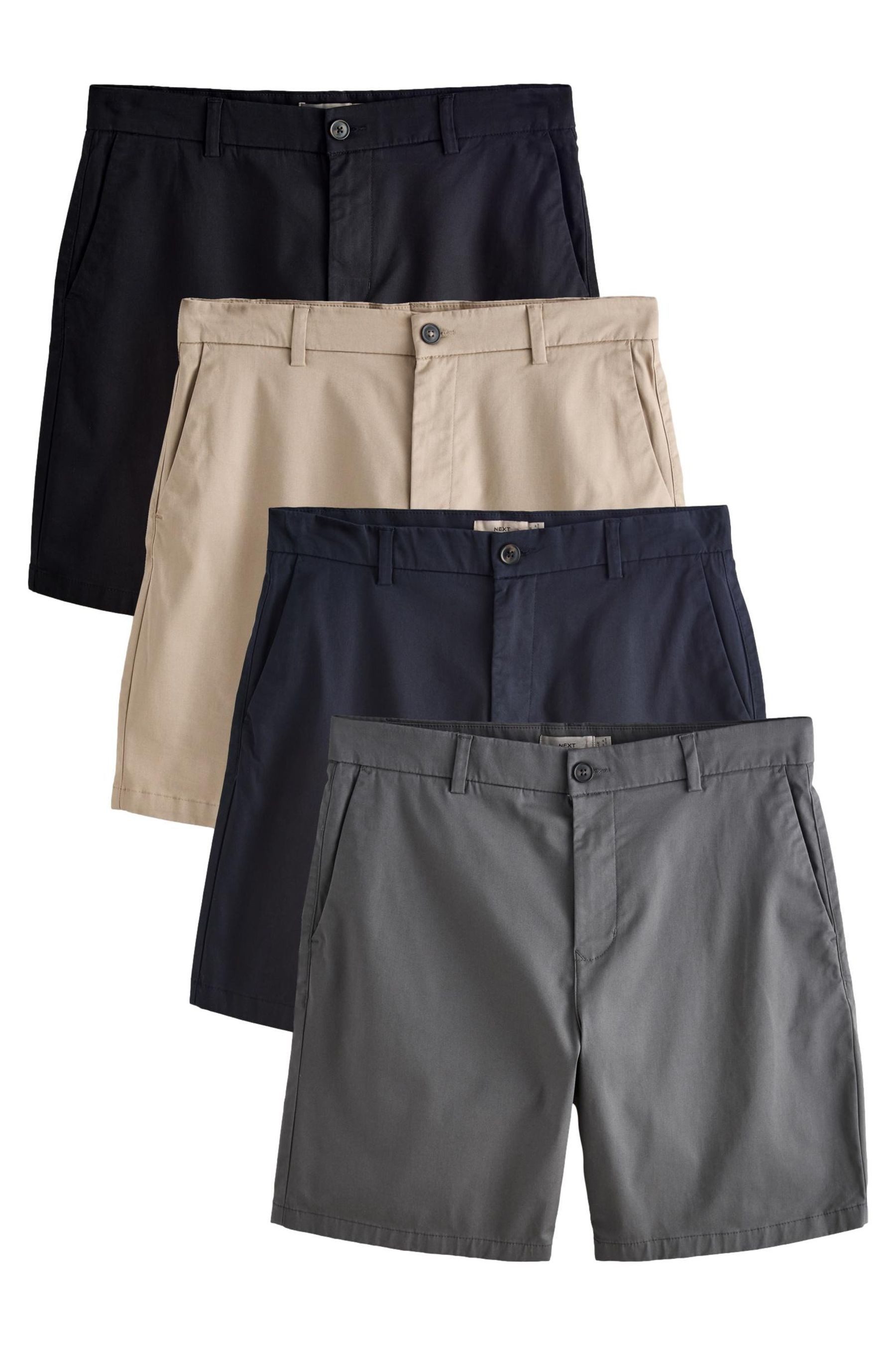 Shorts Stretch-Chinoshorts im Relaxed Fit, 4er-Pack