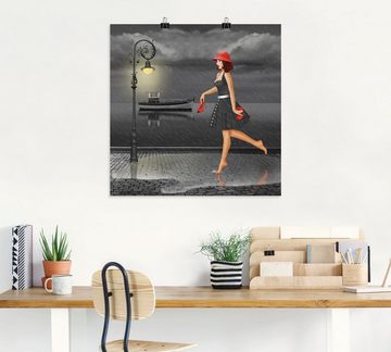 Artland Wandbild Tanzen im Regen, Frau (1 St), als Leinwandbild, Poster in verschied. Größen