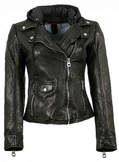 Gipsy Bikerjacke Lederjacke für Damen neu weiches Echtleder schwarz
