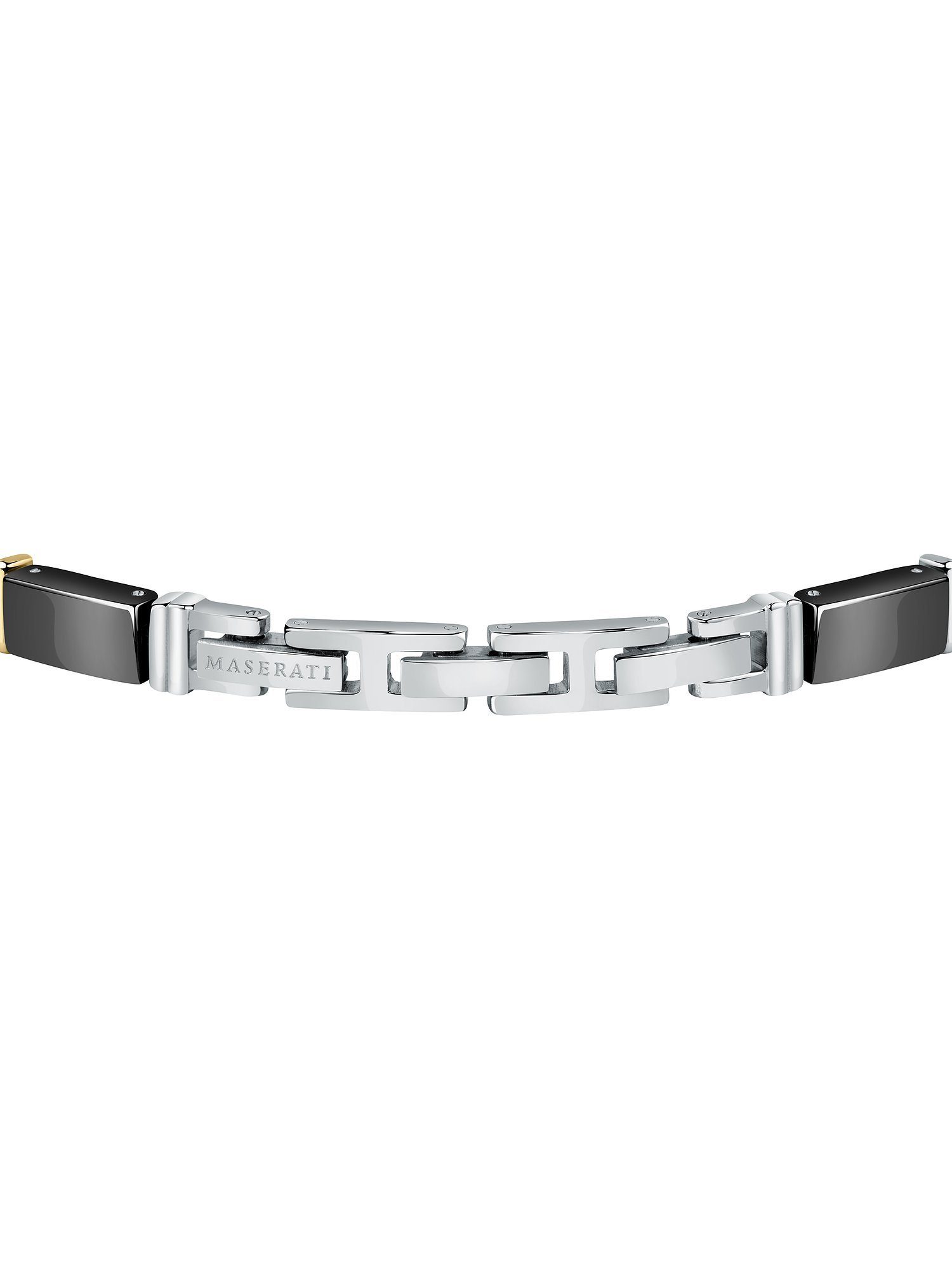 MASERATI Edelstahlarmband Maserati Herren-Armband schwarz bicolor, Keramik Edelstahl