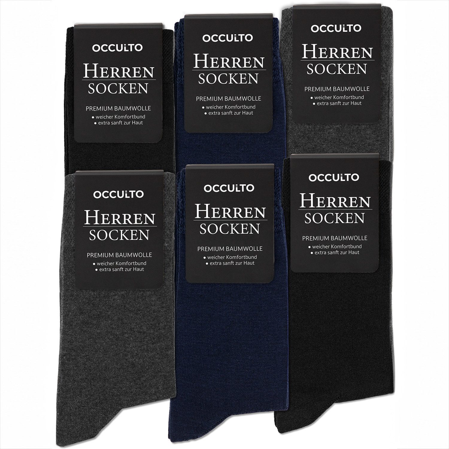 OCCULTO Businesssocken Herren Socken 6er Pack (Modell: Jordan) (6-Paar)