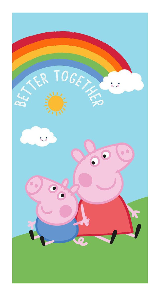 Peppa Pig Kinderbettwäsche Peppa Wutz Bettwäsche 3er-Set Schweinchen Cartoon 140x200cm, Renforcé, 2 teilig