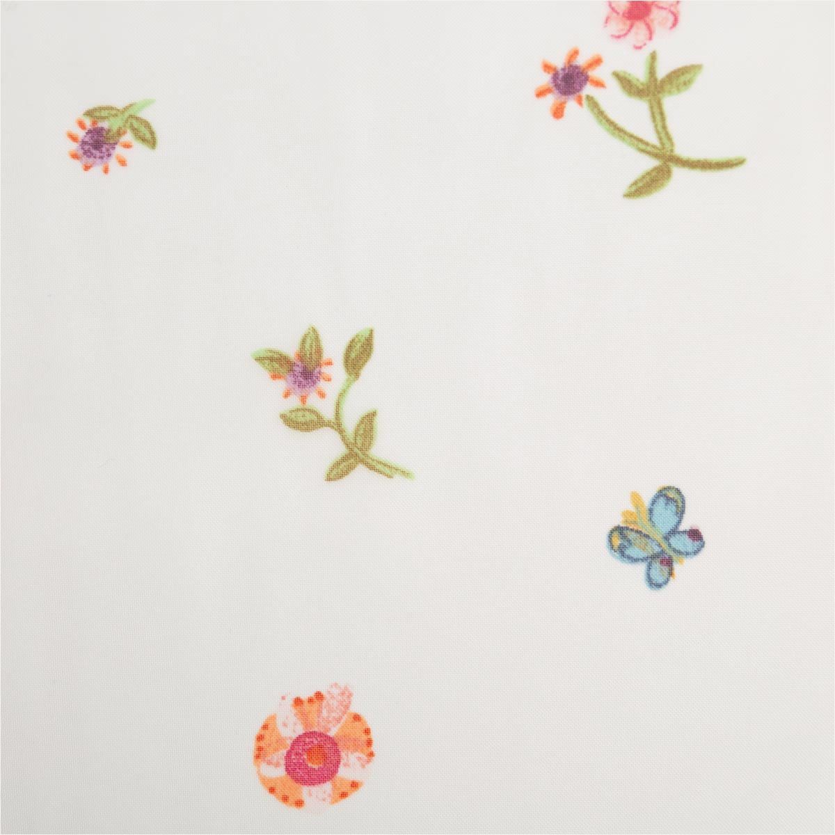 Rasch TEXTIL Stoff Villa Coppenrath Gardinenstoff Voile weiß Blumen Schmetterlinge 290 cm, pflegeleicht